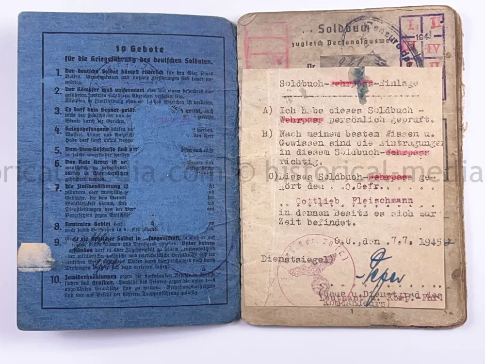 LUFTWAFFE SOLDBUCH - LUFTWAFFEN FELD DIVISION 14 - NORWAY, DENMARK