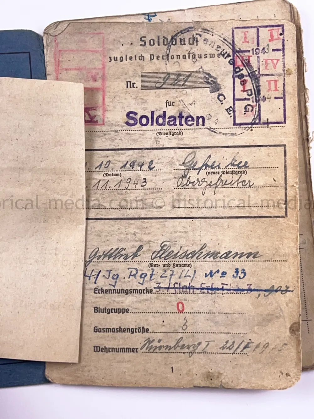 LUFTWAFFE SOLDBUCH - LUFTWAFFEN FELD DIVISION 14 - NORWAY, DENMARK