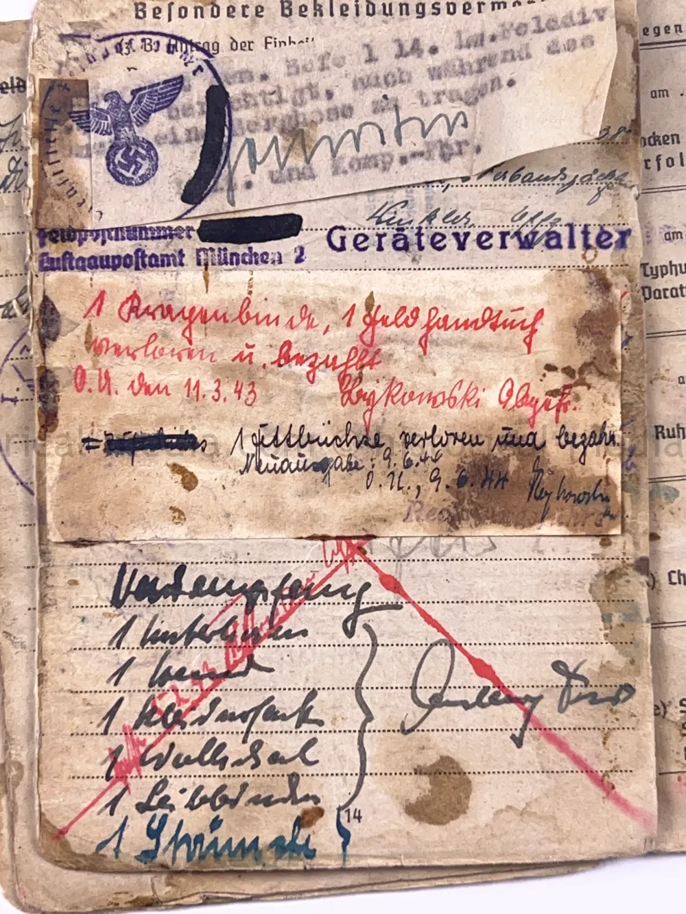 LUFTWAFFE SOLDBUCH - LUFTWAFFEN FELD DIVISION 14 - NORWAY, DENMARK