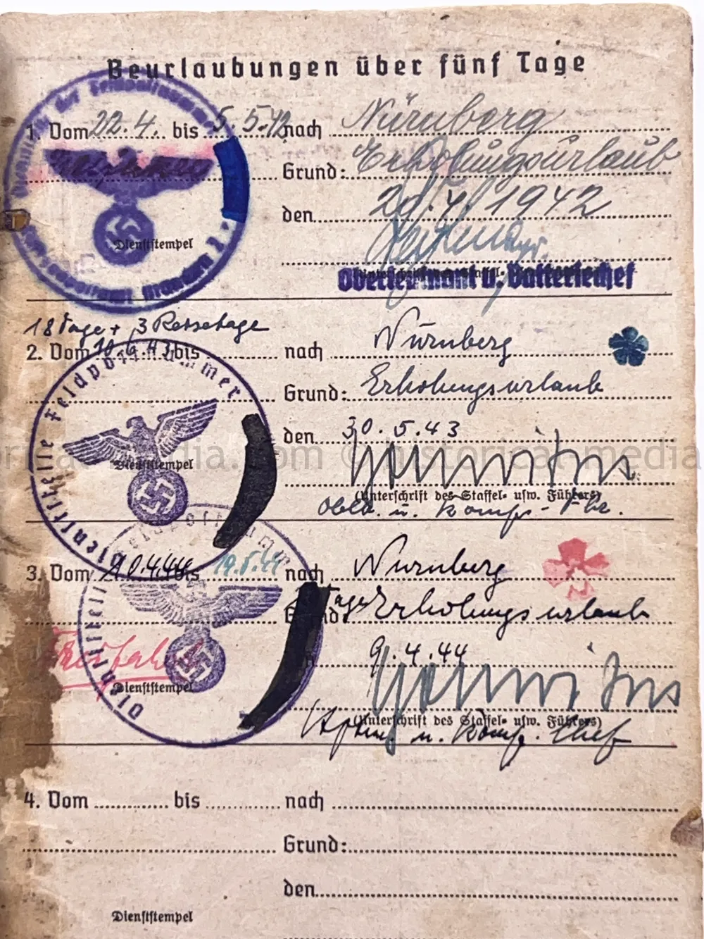 LUFTWAFFE SOLDBUCH - LUFTWAFFEN FELD DIVISION 14 - NORWAY, DENMARK