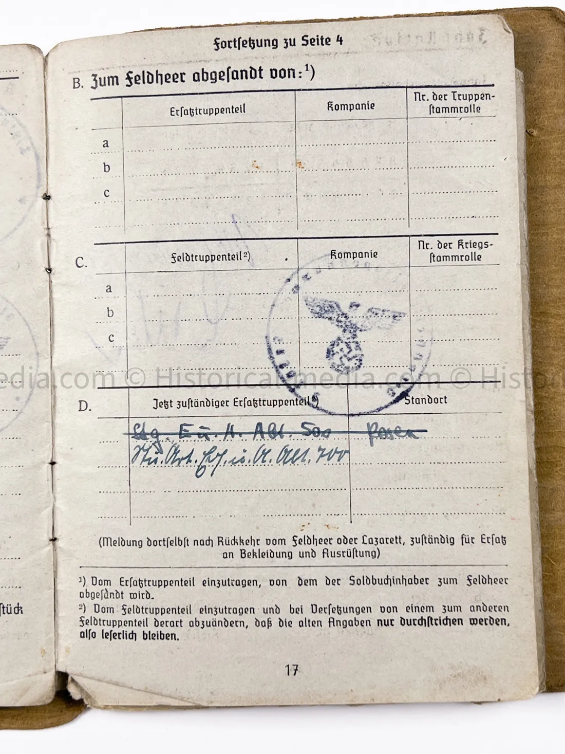 HEER SOLDBUCH - STURMGESCHÜTZ ABTEILUNG 239 - G43 RIFLE ENTRY