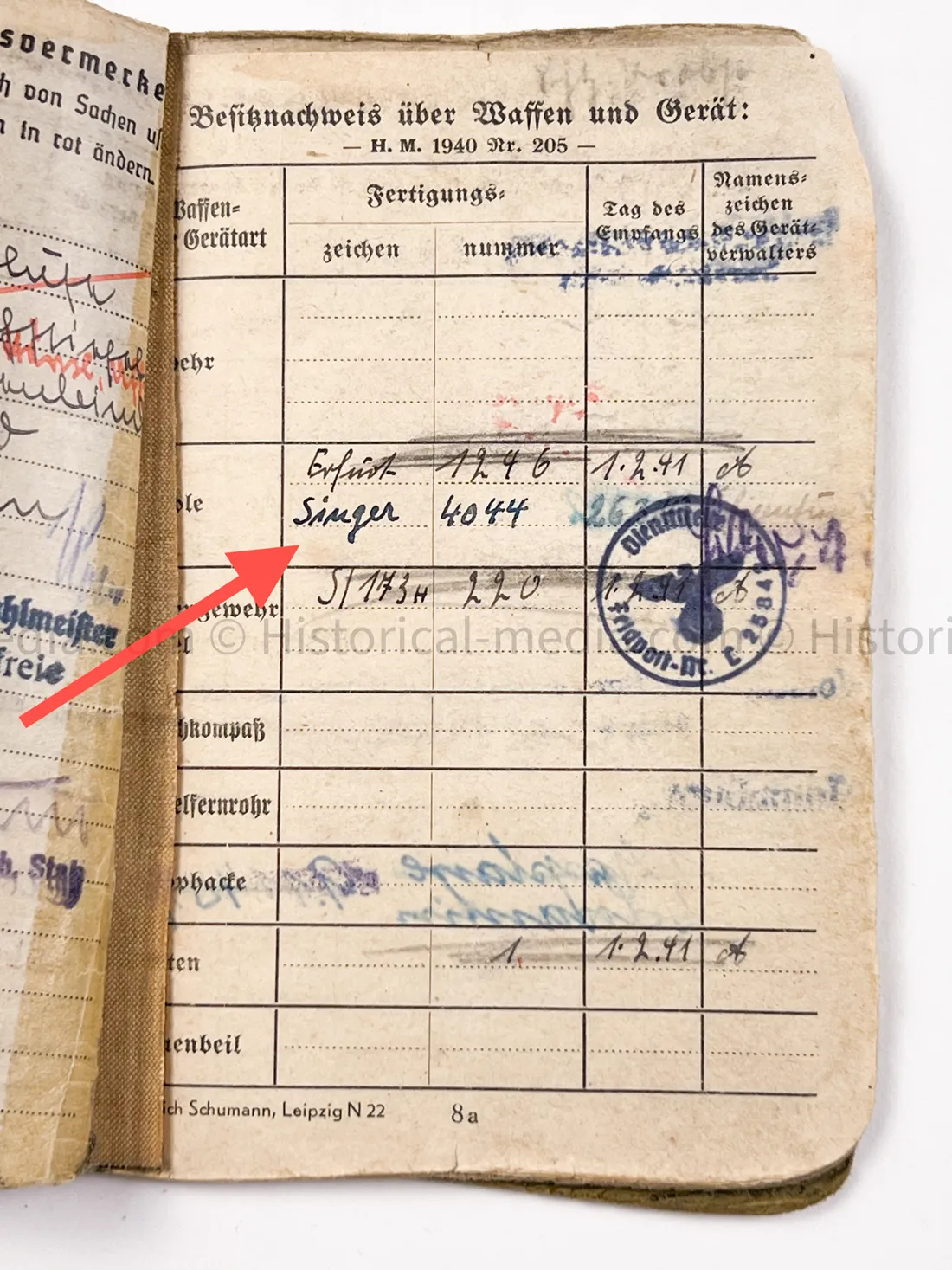 HEER SOLDBUCH - FELDJÄGER REGIMENT (MOT.) 2 - MILITARY POLICE - RARE!