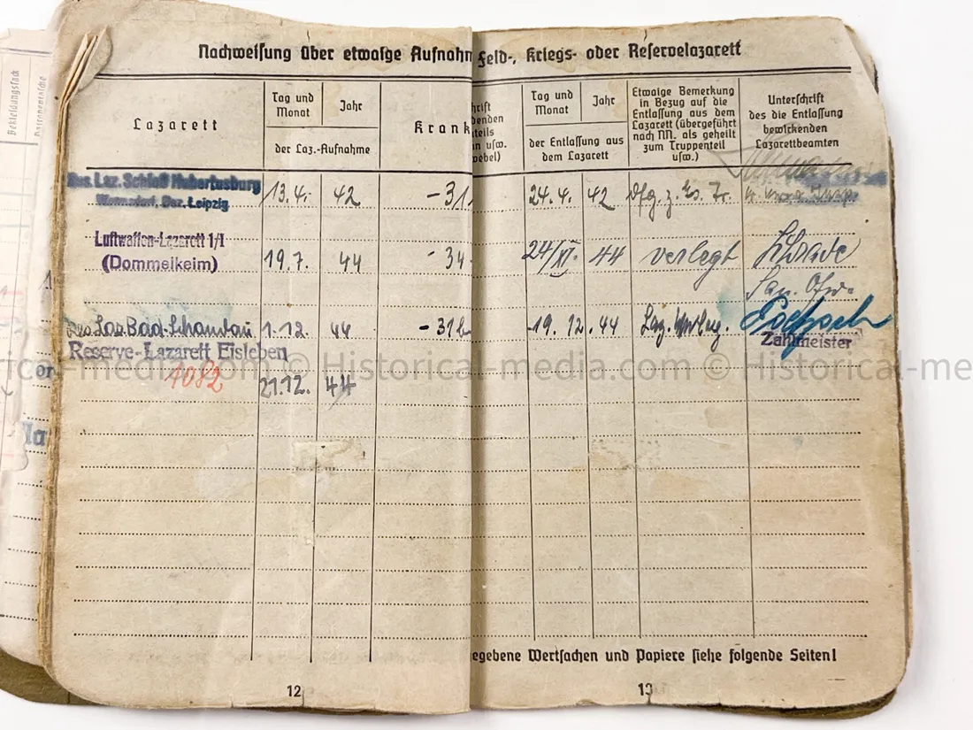 HEER SOLDBUCH - FELDJÄGER REGIMENT (MOT.) 2 - MILITARY POLICE - RARE!