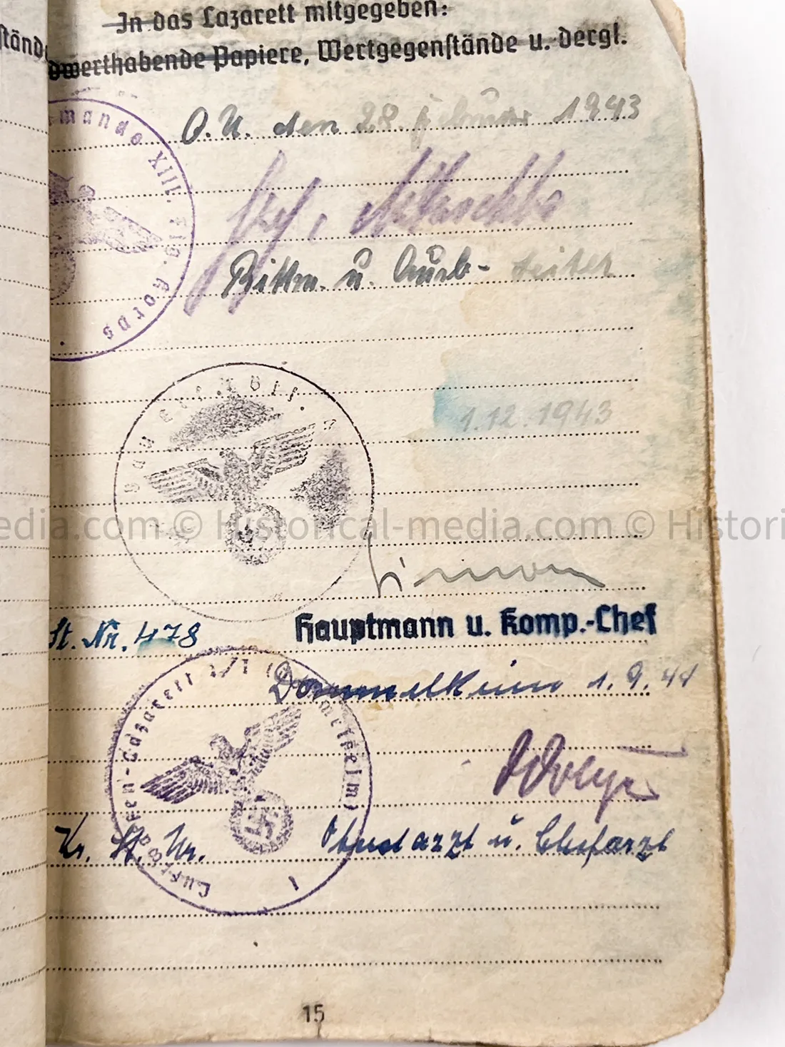 HEER SOLDBUCH - FELDJÄGER REGIMENT (MOT.) 2 - MILITARY POLICE - RARE!