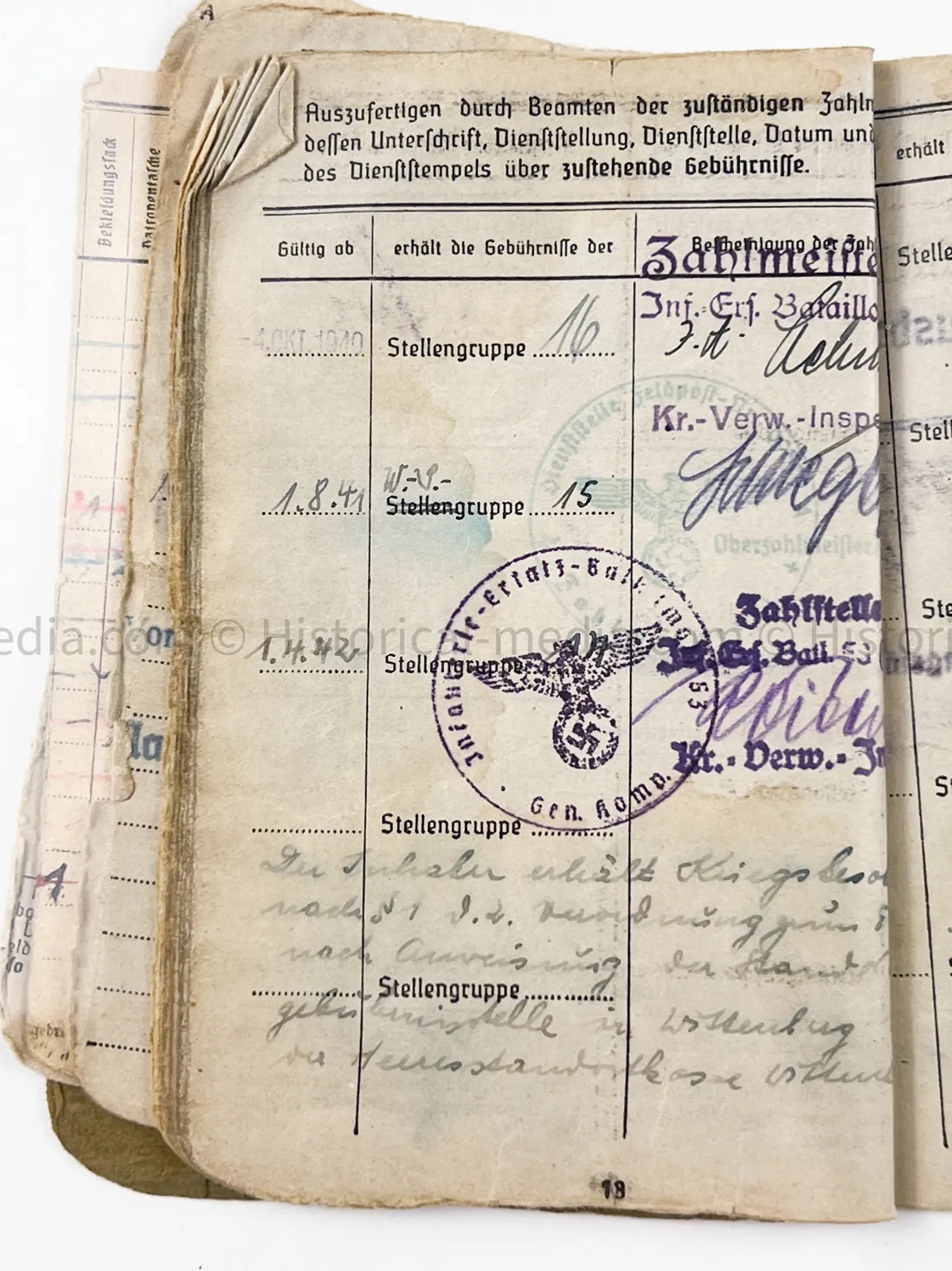 HEER SOLDBUCH - FELDJÄGER REGIMENT (MOT.) 2 - MILITARY POLICE - RARE!