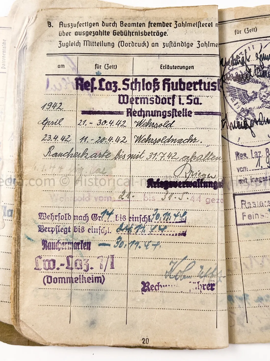 HEER SOLDBUCH - FELDJÄGER REGIMENT (MOT.) 2 - MILITARY POLICE - RARE!