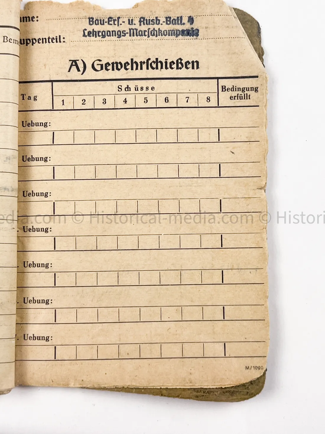 HEER SOLDBUCH - FELDJÄGER REGIMENT (MOT.) 2 - MILITARY POLICE - RARE!