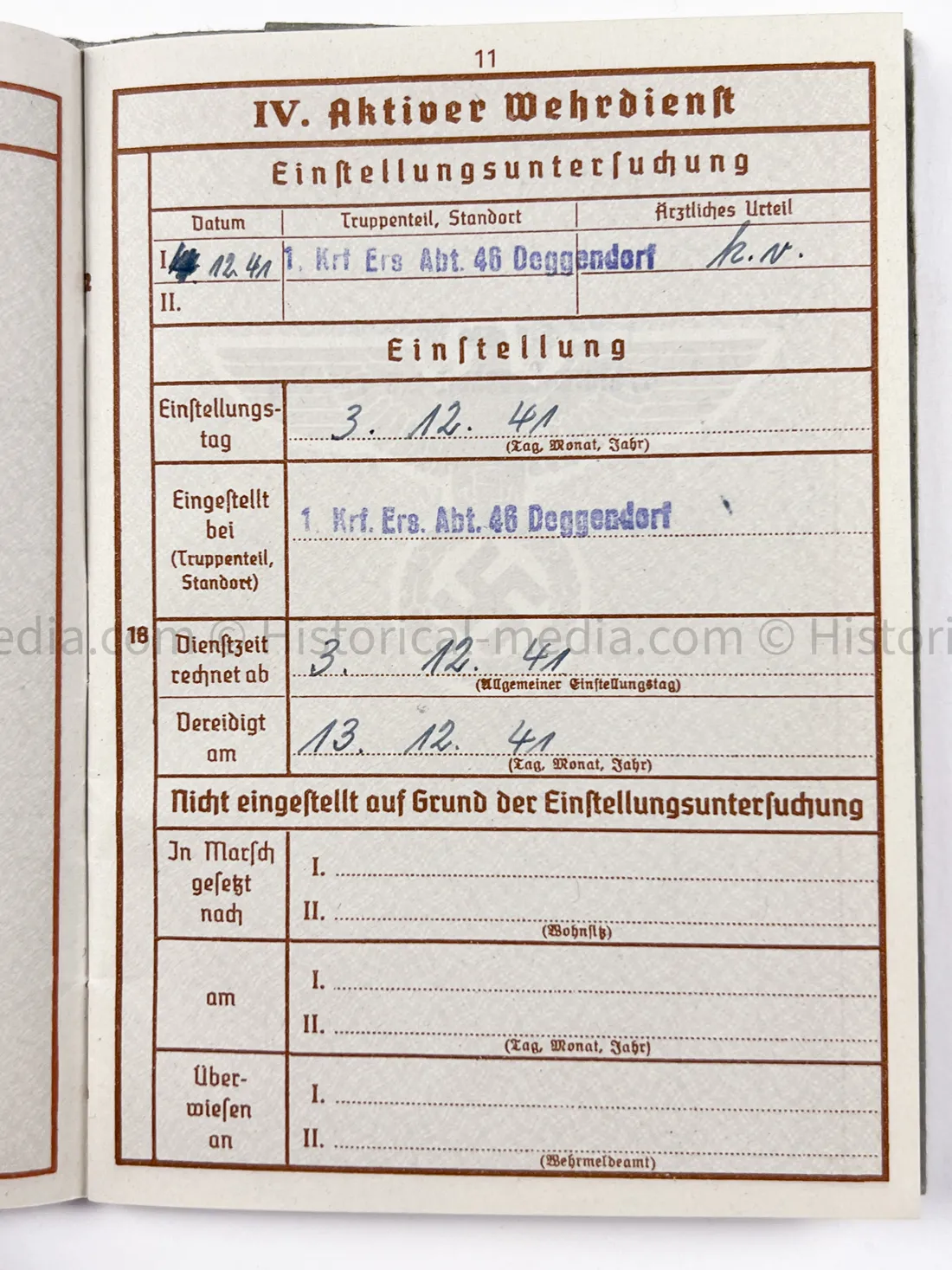 HEER WEHRPASS - STURMGESCHÜTZ BATTERIE 659 & 287 - KIA RUSSIA