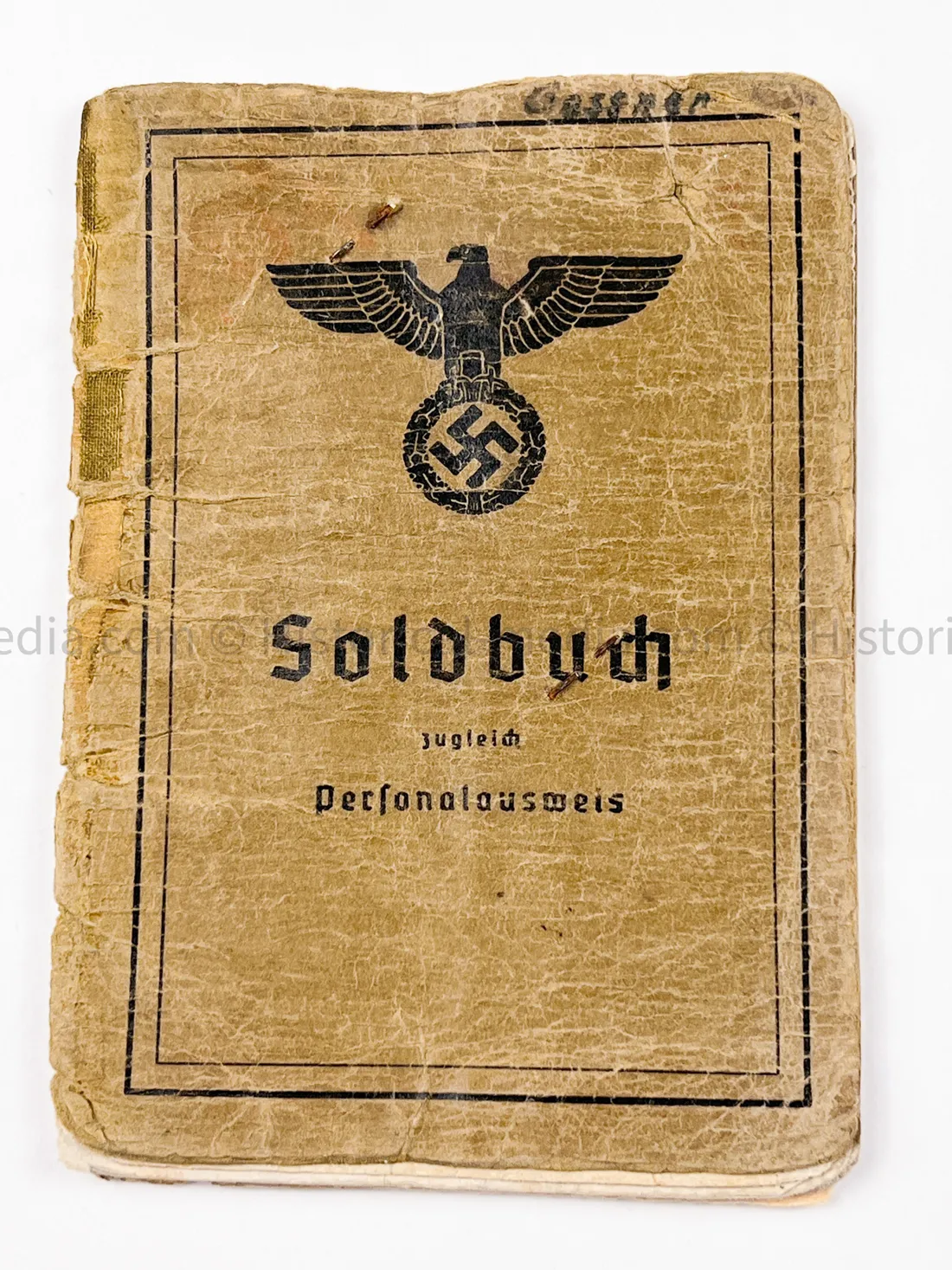 HEER OFFICER SOLDBUCH & AWARD DOCUMENT GROUPING - STURMGESCHÜTZ BATTERIE 667 - GOLD WOUND BADGE