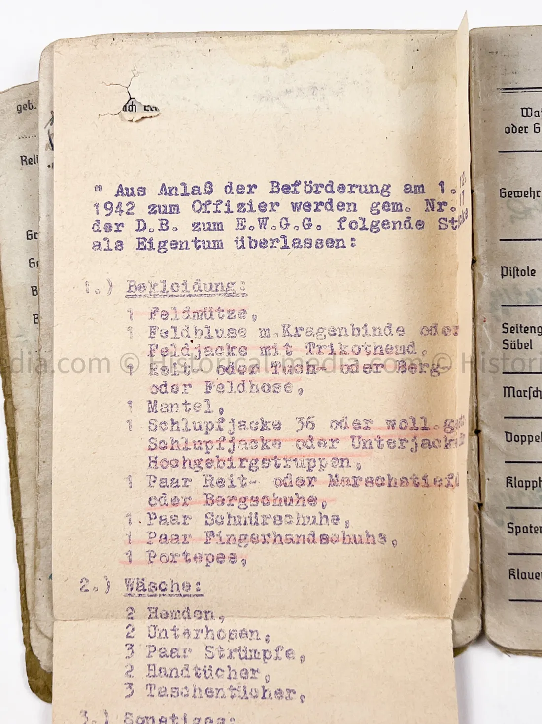 HEER OFFICER SOLDBUCH & AWARD DOCUMENT GROUPING - STURMGESCHÜTZ BATTERIE 667 - GOLD WOUND BADGE