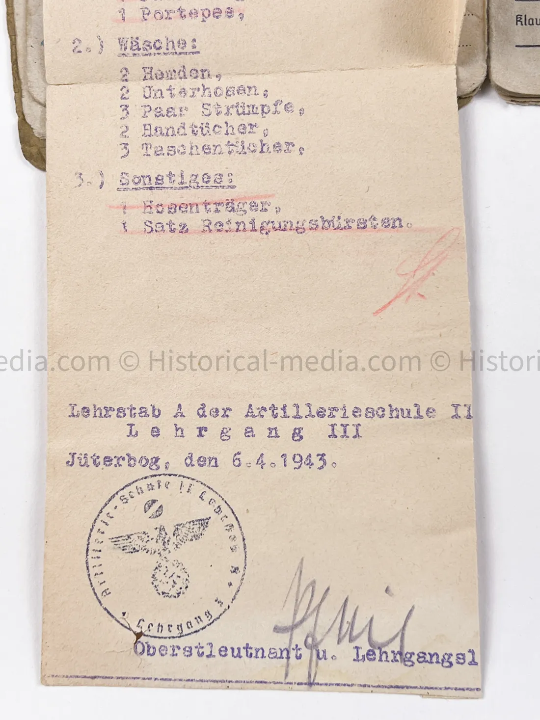 HEER OFFICER SOLDBUCH & AWARD DOCUMENT GROUPING - STURMGESCHÜTZ BATTERIE 667 - GOLD WOUND BADGE