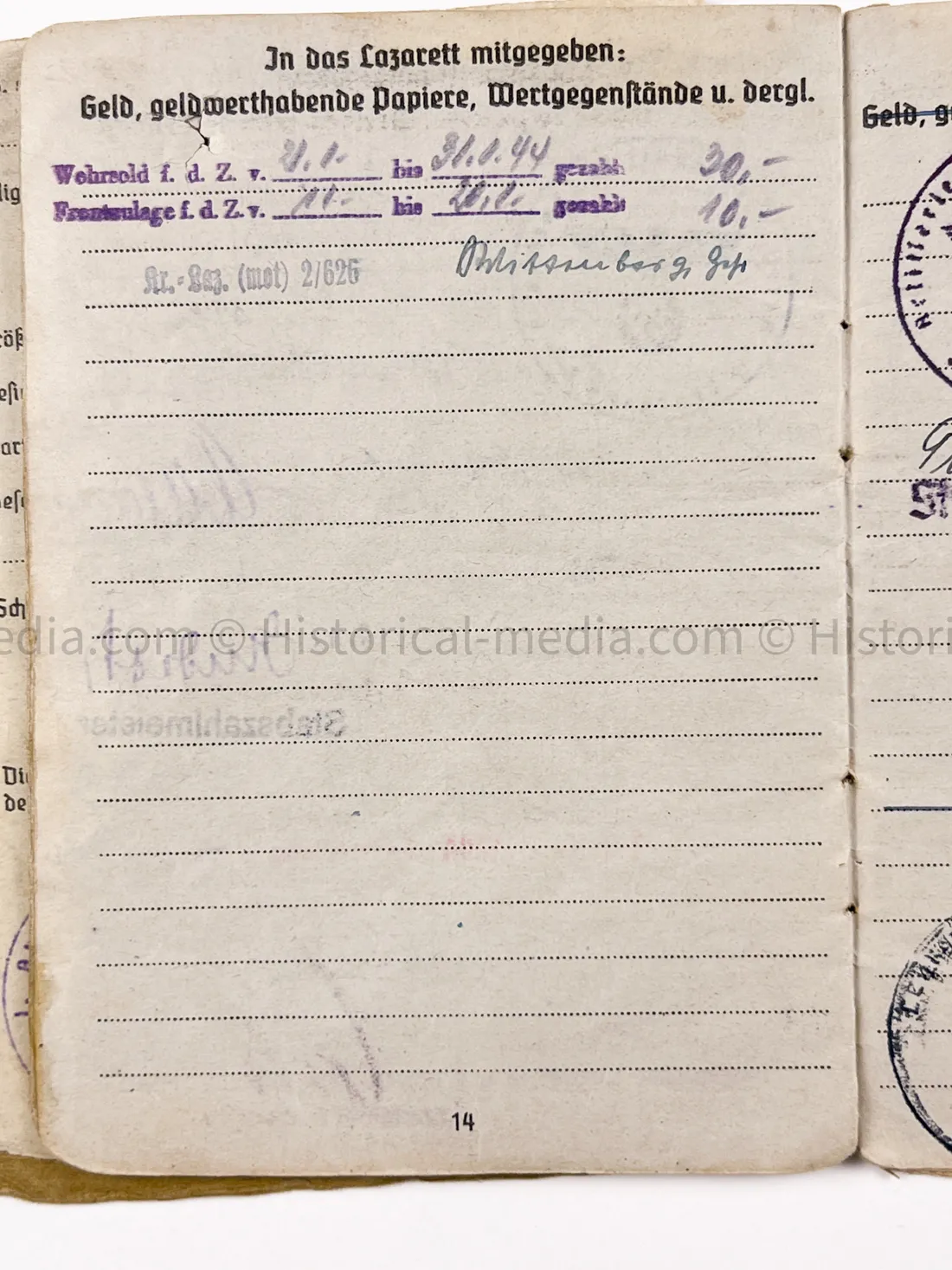 HEER OFFICER SOLDBUCH & AWARD DOCUMENT GROUPING - STURMGESCHÜTZ BATTERIE 667 - GOLD WOUND BADGE