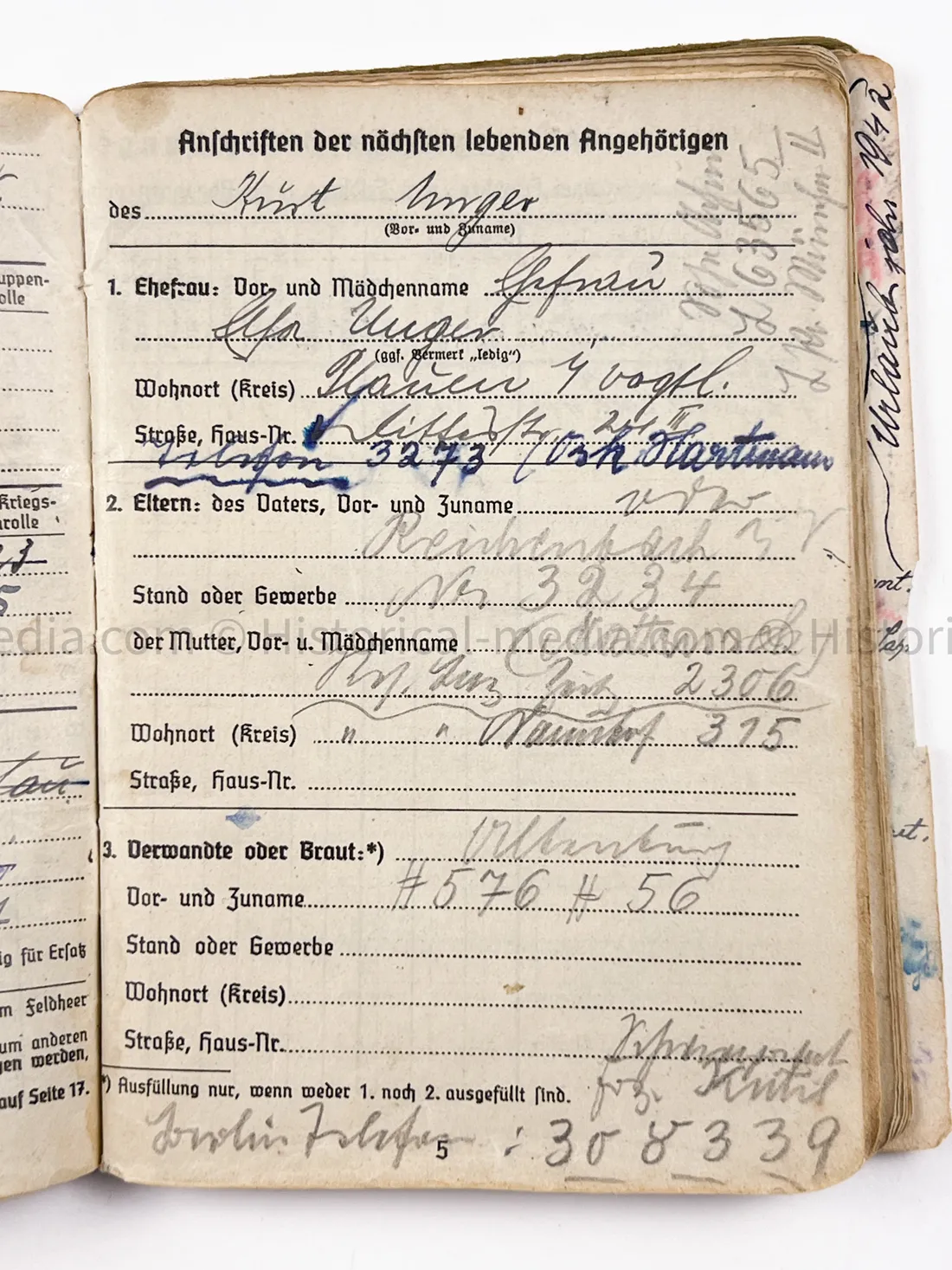 HEER SOLDBUCH - STABSZAHLMEISTER - ORTSKOMMANDANTUR I(V) 891