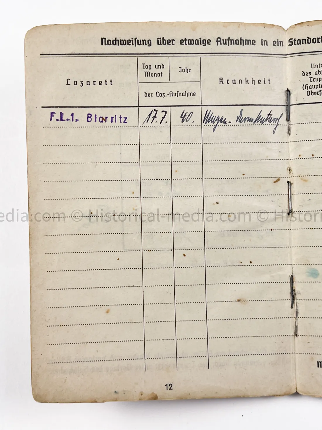 HEER SOLDBUCH - STABSZAHLMEISTER - ORTSKOMMANDANTUR I(V) 891