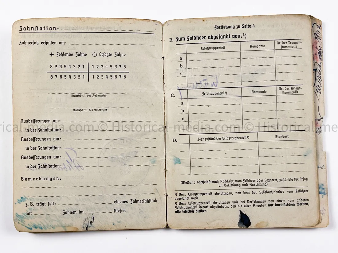 HEER SOLDBUCH - STABSZAHLMEISTER - ORTSKOMMANDANTUR I(V) 891