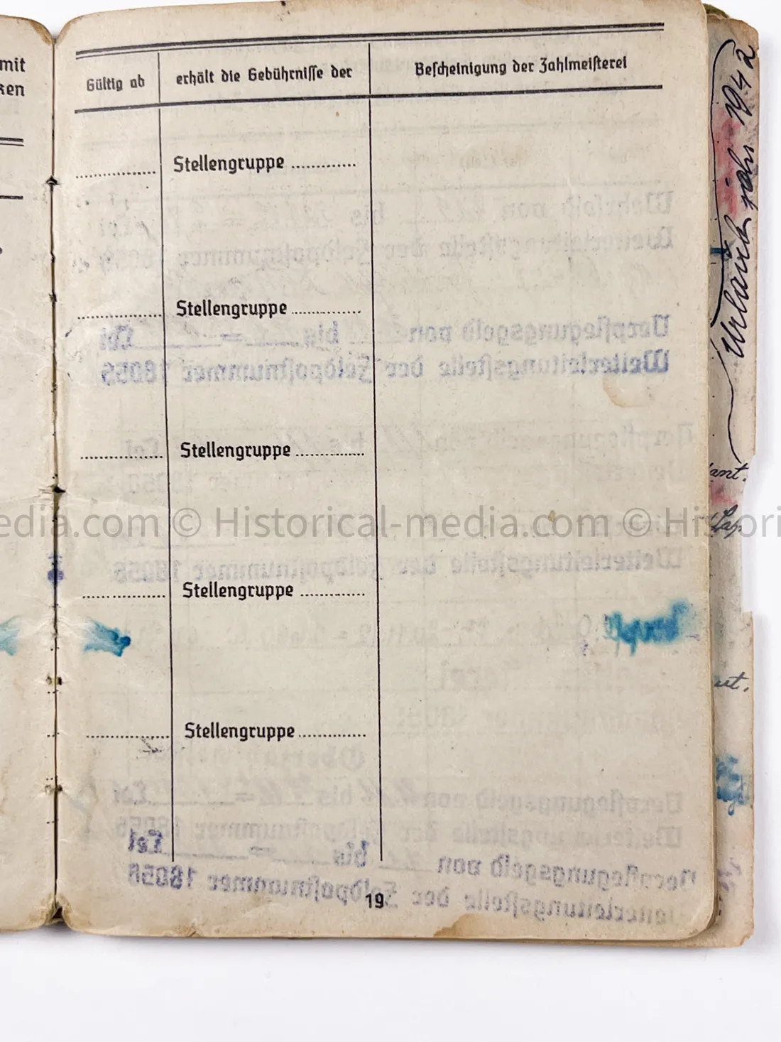 HEER SOLDBUCH - STABSZAHLMEISTER - ORTSKOMMANDANTUR I(V) 891
