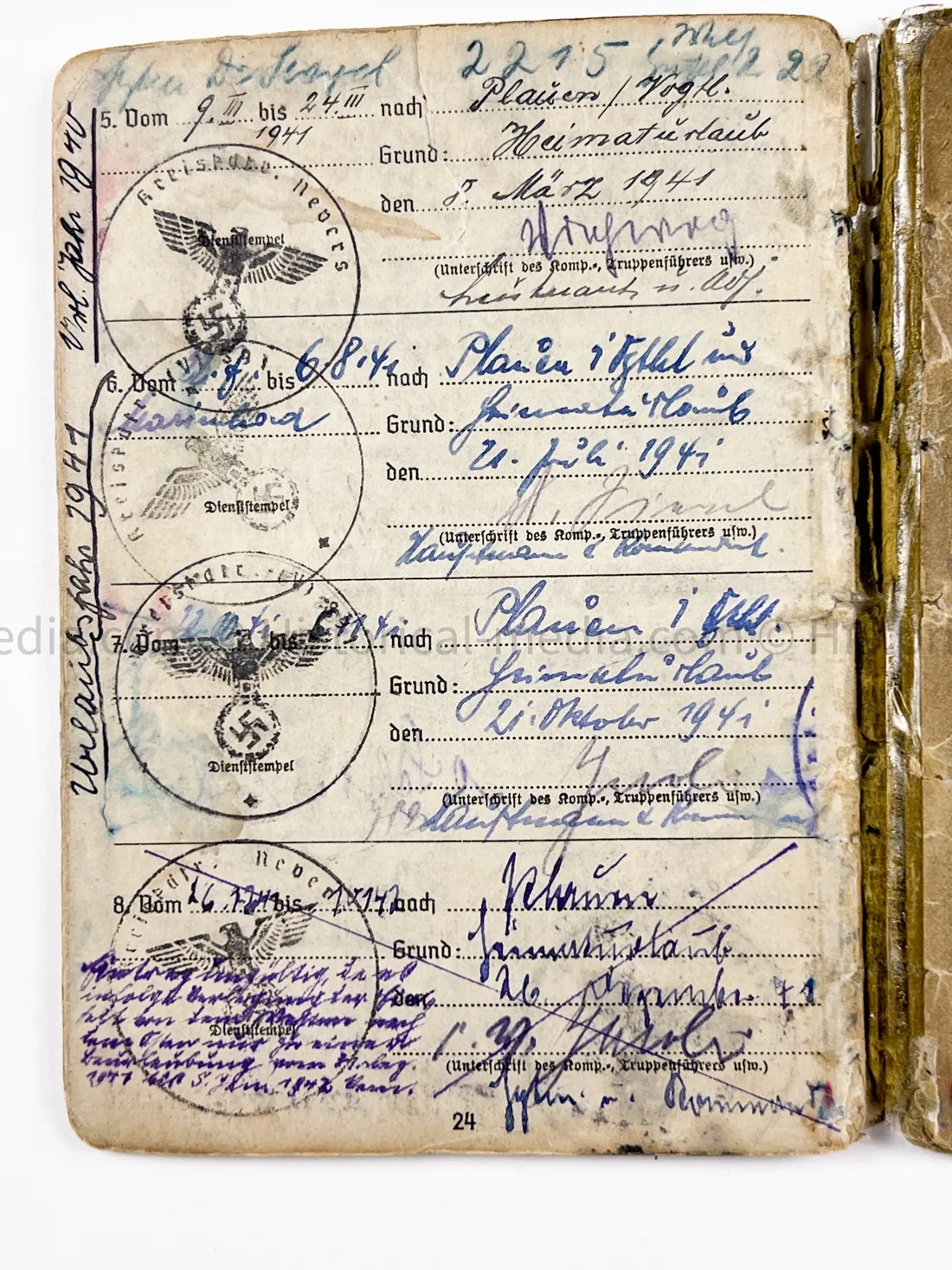 HEER SOLDBUCH - STABSZAHLMEISTER - ORTSKOMMANDANTUR I(V) 891