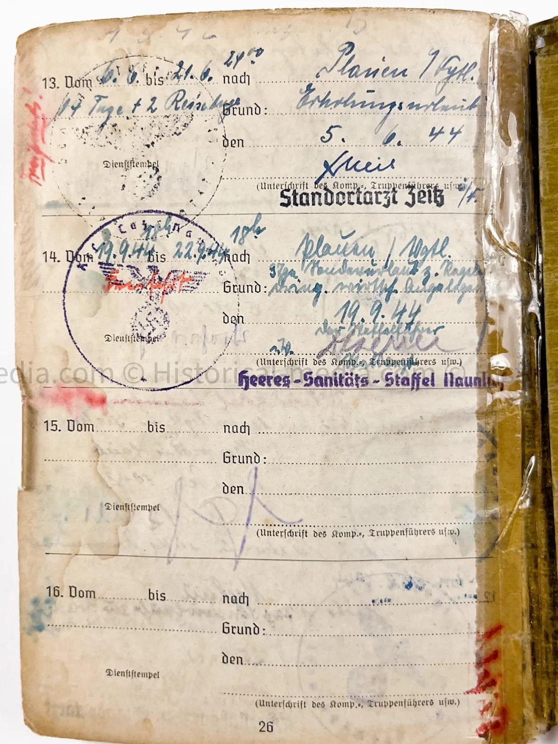 HEER SOLDBUCH - STABSZAHLMEISTER - ORTSKOMMANDANTUR I(V) 891