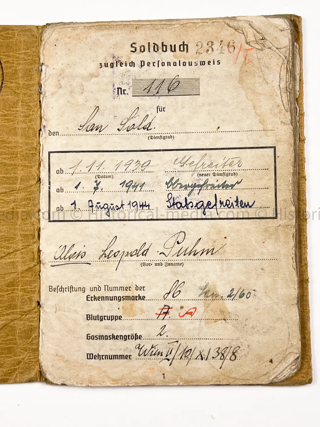 HEER SOLDBUCH - 4. LEICHTEN DIVISION - 9. PANZER DIVISION - POLAND CAMPAIGN EK2 AWARD
