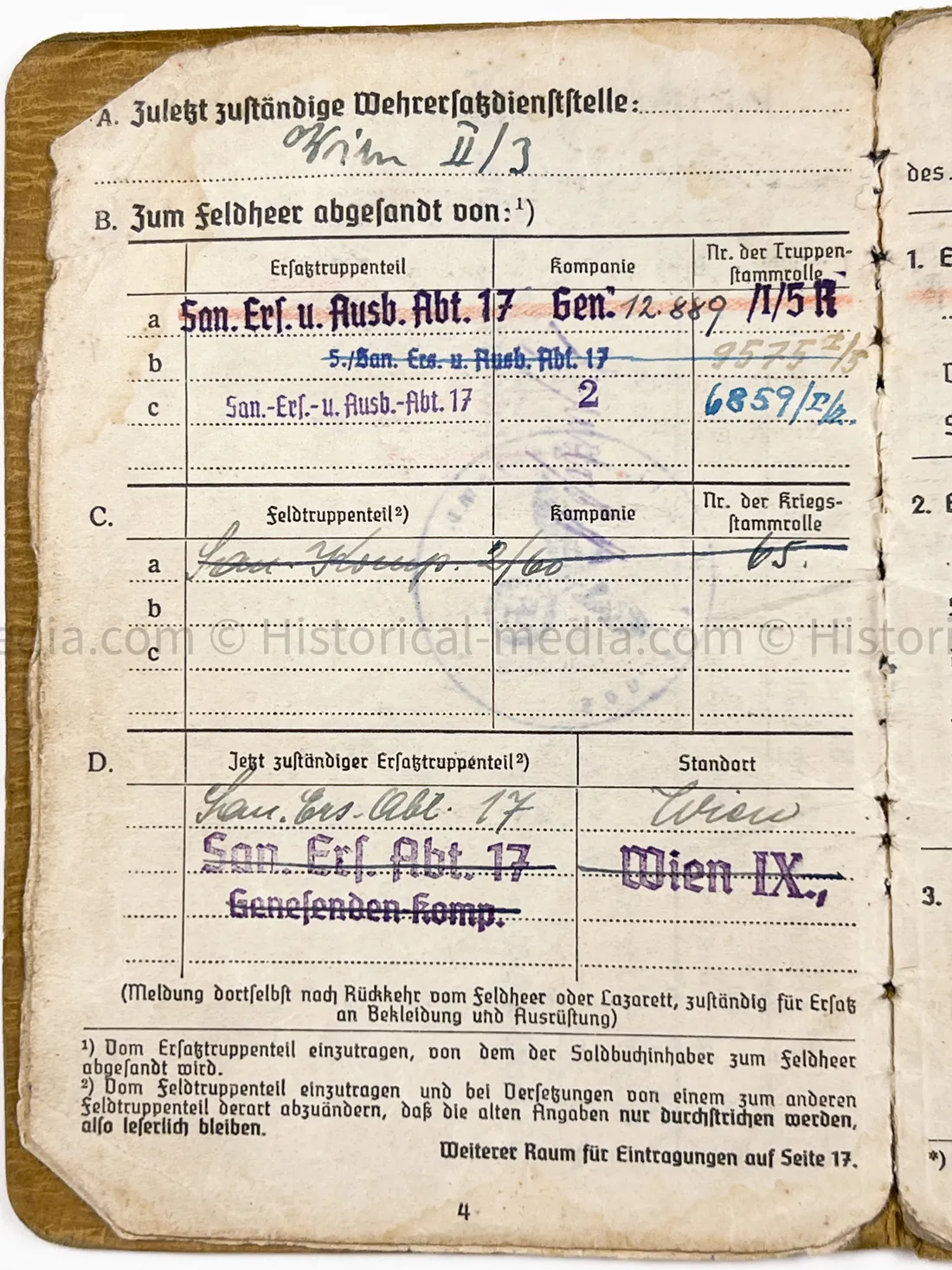 HEER SOLDBUCH - 4. LEICHTEN DIVISION - 9. PANZER DIVISION - POLAND CAMPAIGN EK2 AWARD