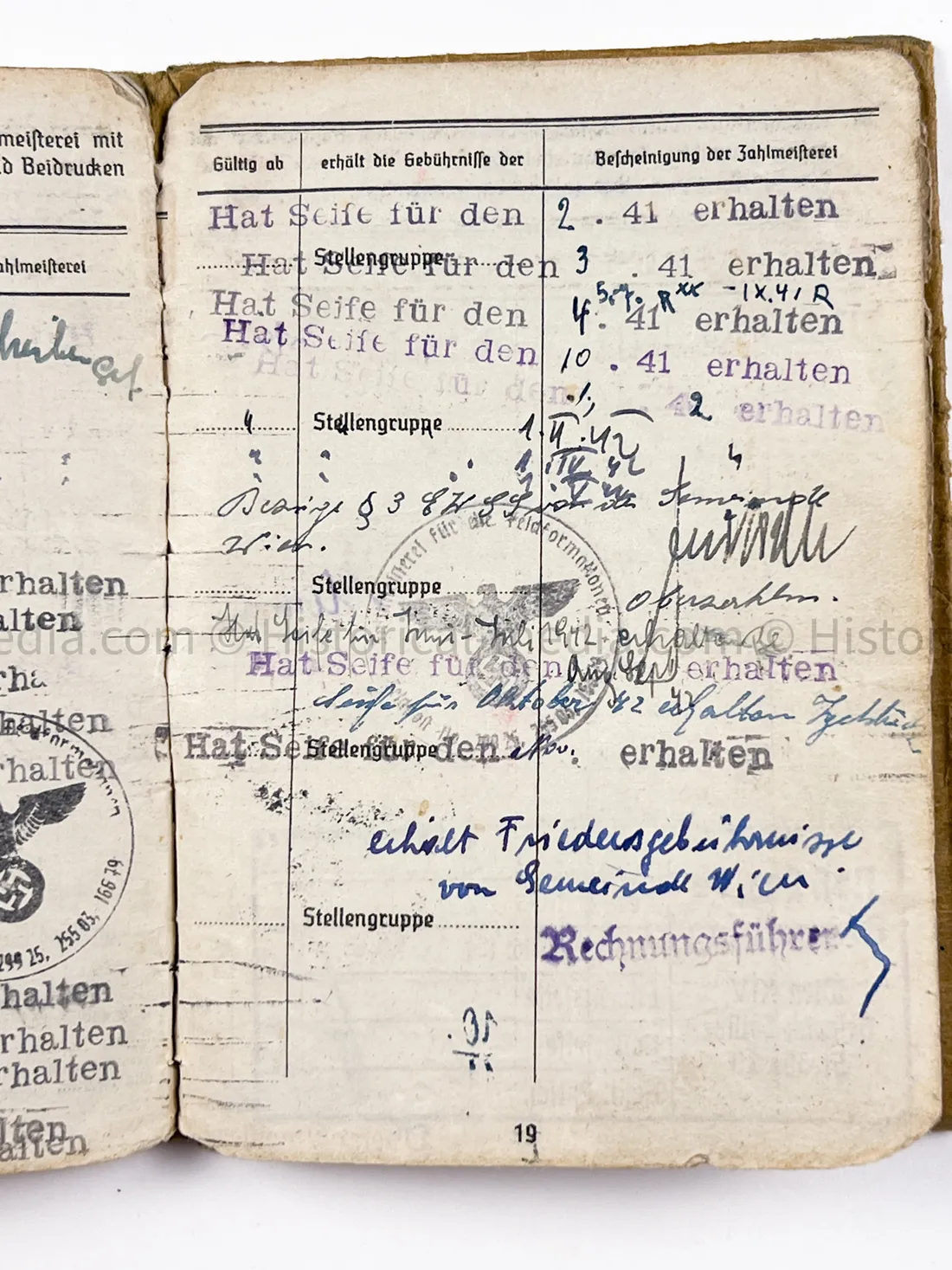 HEER SOLDBUCH - 4. LEICHTEN DIVISION - 9. PANZER DIVISION - POLAND CAMPAIGN EK2 AWARD