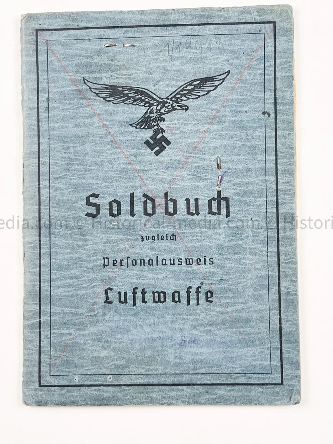 LUFTWAFFE OFFICER SOLDBUCH - FLAK ABTEILUNG Z.B.V. DANZIG - DANZIG KREUZ!
