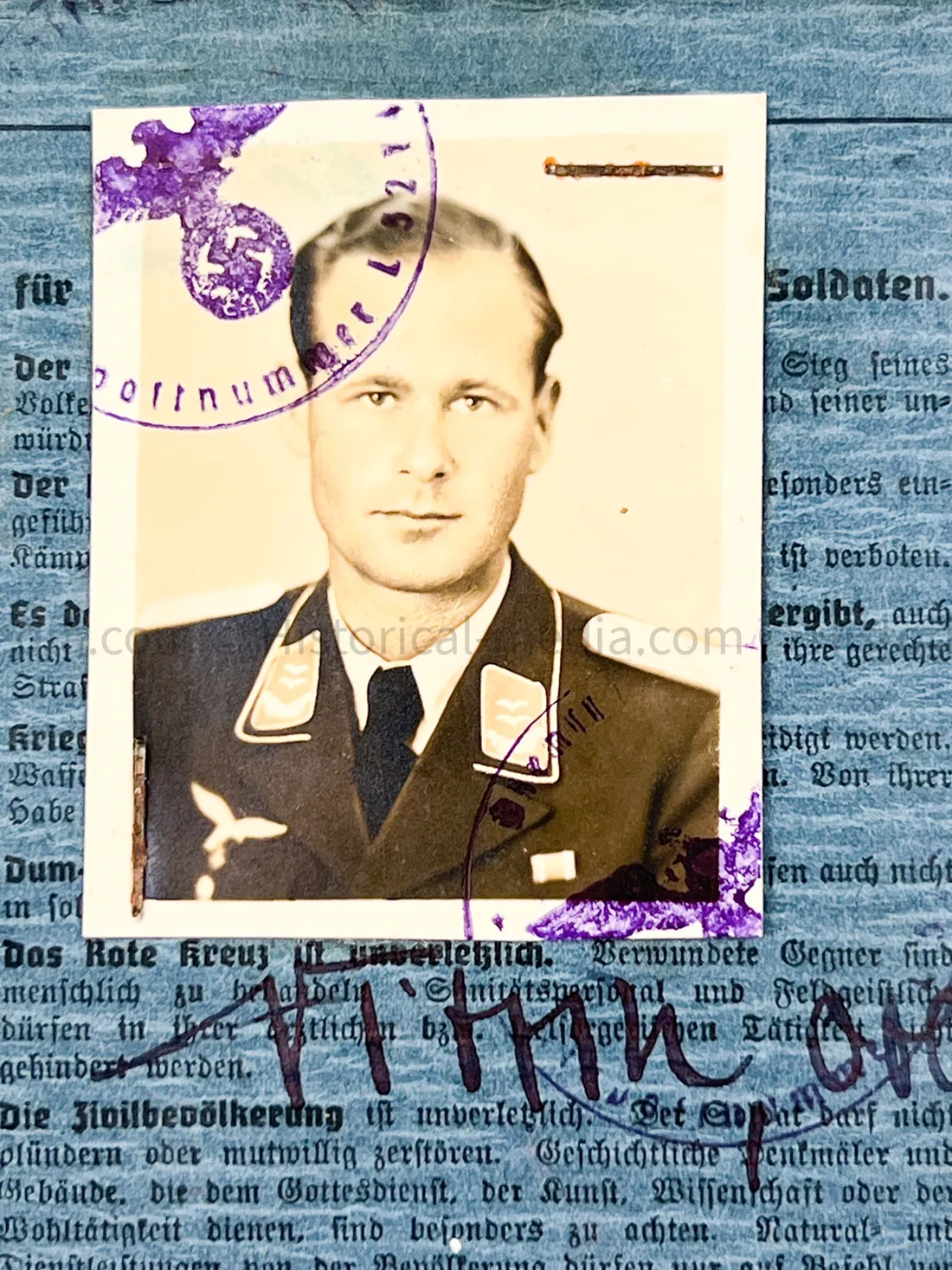 LUFTWAFFE OFFICER SOLDBUCH - FLAK ABTEILUNG Z.B.V. DANZIG - DANZIG KREUZ!