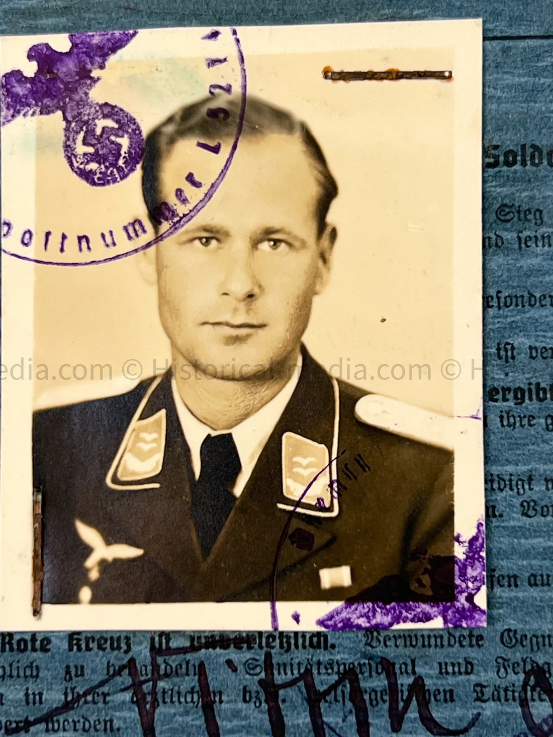 LUFTWAFFE OFFICER SOLDBUCH - FLAK ABTEILUNG Z.B.V. DANZIG - DANZIG KREUZ!