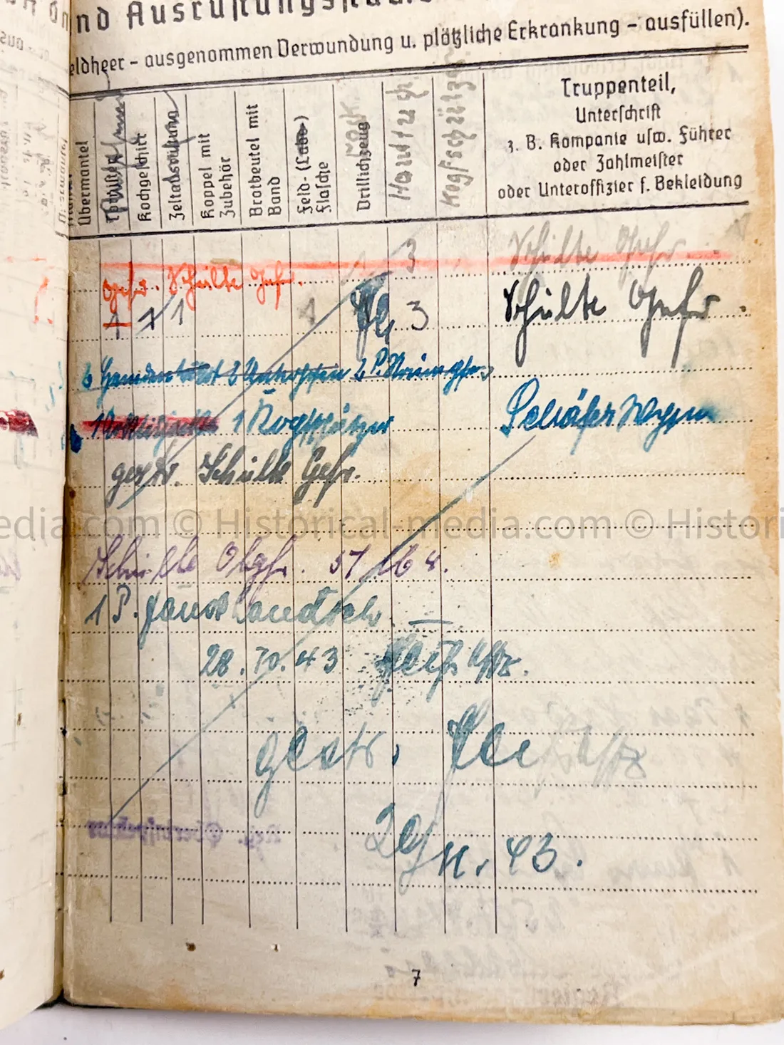 LUFTWAFFE OFFICER SOLDBUCH - FLAK ABTEILUNG Z.B.V. DANZIG - DANZIG KREUZ!
