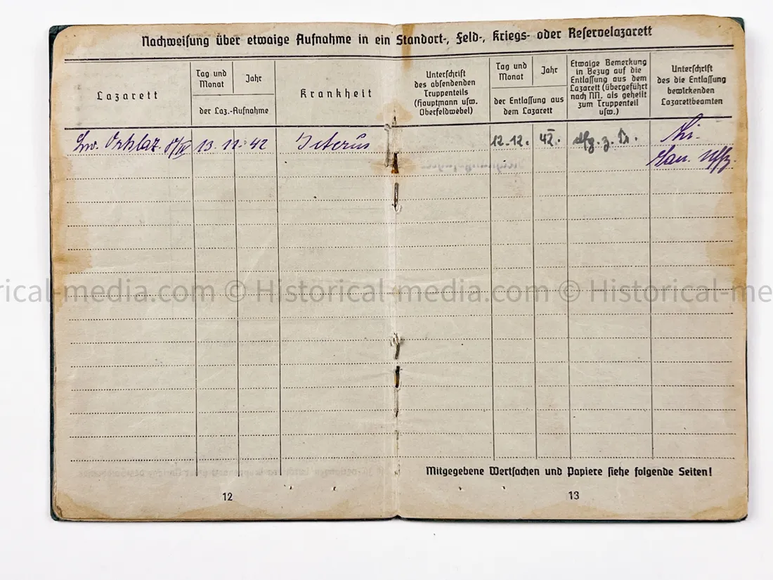 LUFTWAFFE OFFICER SOLDBUCH - FLAK ABTEILUNG Z.B.V. DANZIG - DANZIG KREUZ!
