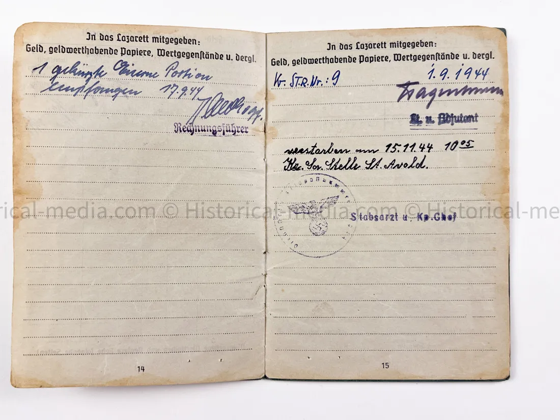 LUFTWAFFE OFFICER SOLDBUCH - FLAK ABTEILUNG Z.B.V. DANZIG - DANZIG KREUZ!