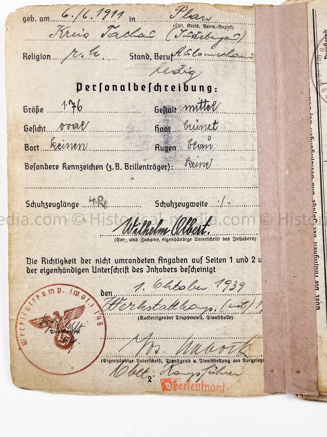 HEER SOLDBUCH - DEUTSCHE WERKSTATT ABTEILUNG - STUG TUNIC - POW BELLARIA