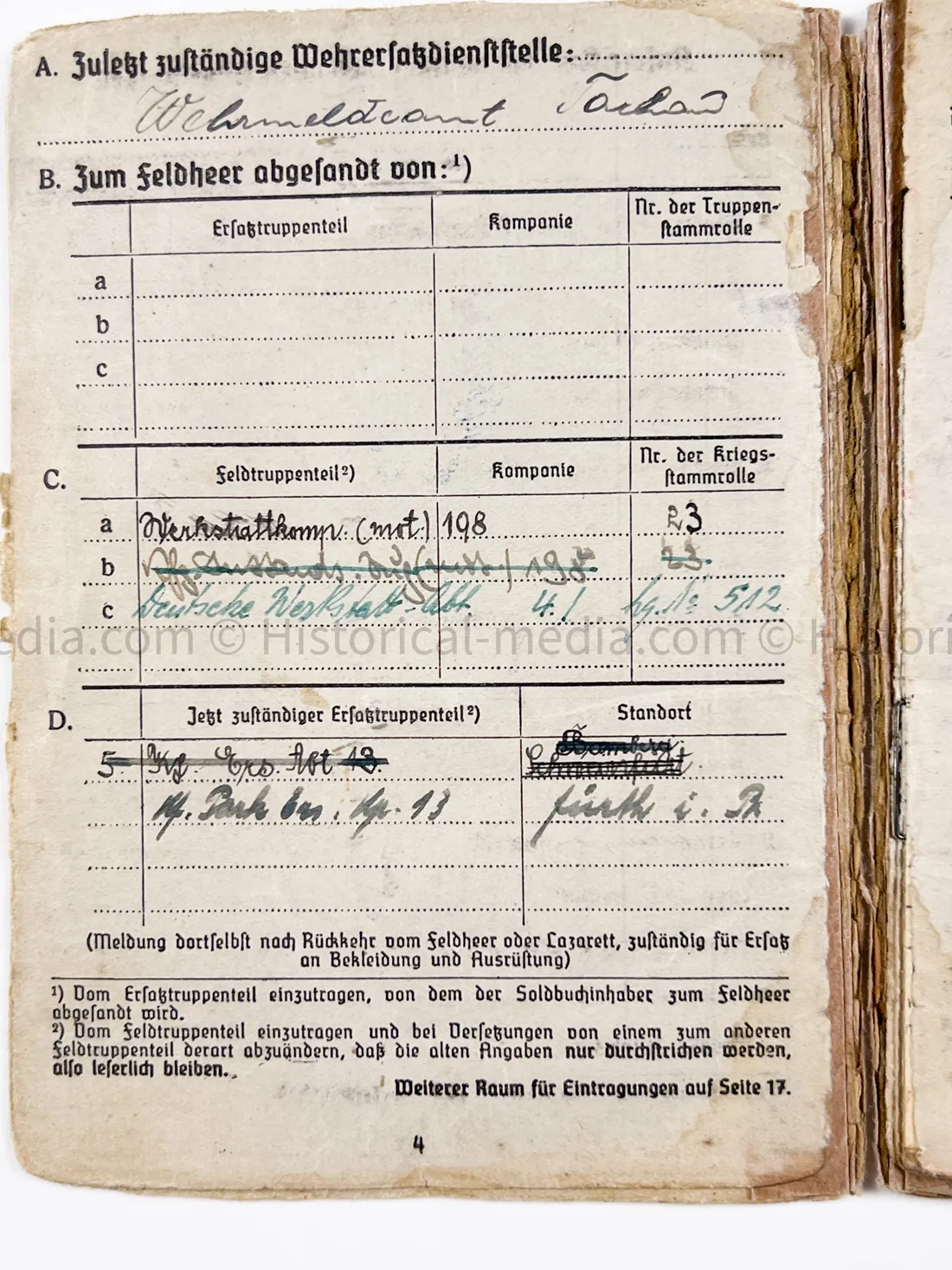 HEER SOLDBUCH - DEUTSCHE WERKSTATT ABTEILUNG - STUG TUNIC - POW BELLARIA