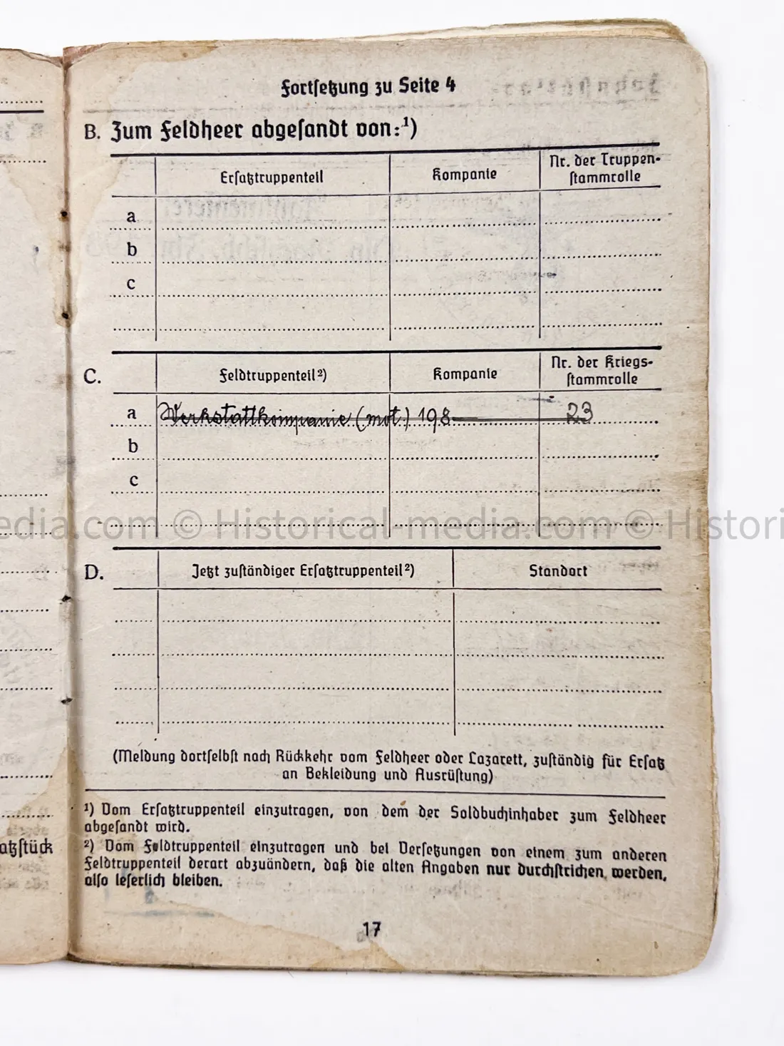 HEER SOLDBUCH - DEUTSCHE WERKSTATT ABTEILUNG - STUG TUNIC - POW BELLARIA