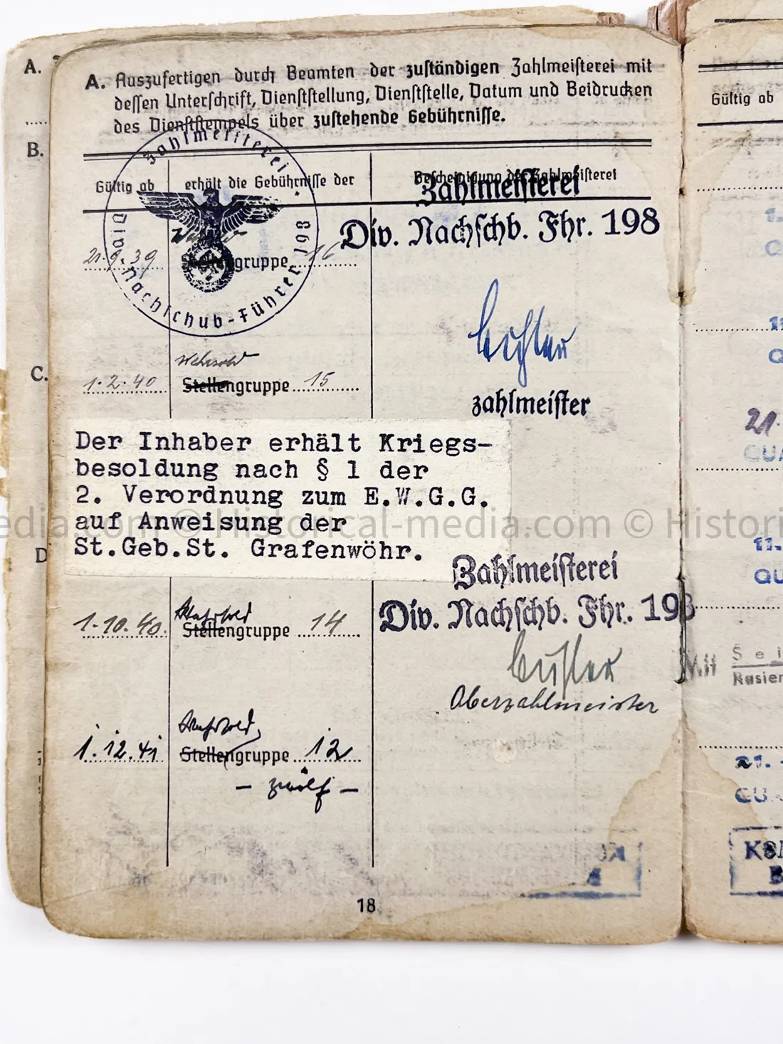 HEER SOLDBUCH - DEUTSCHE WERKSTATT ABTEILUNG - STUG TUNIC - POW BELLARIA
