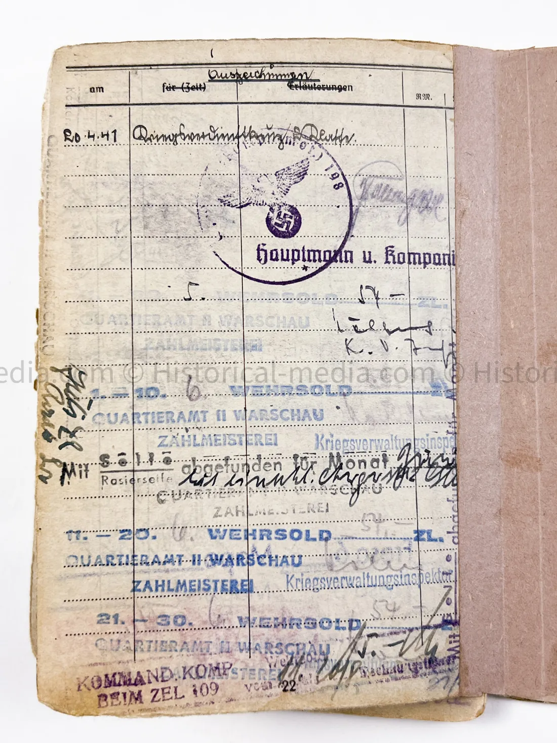 HEER SOLDBUCH - DEUTSCHE WERKSTATT ABTEILUNG - STUG TUNIC - POW BELLARIA