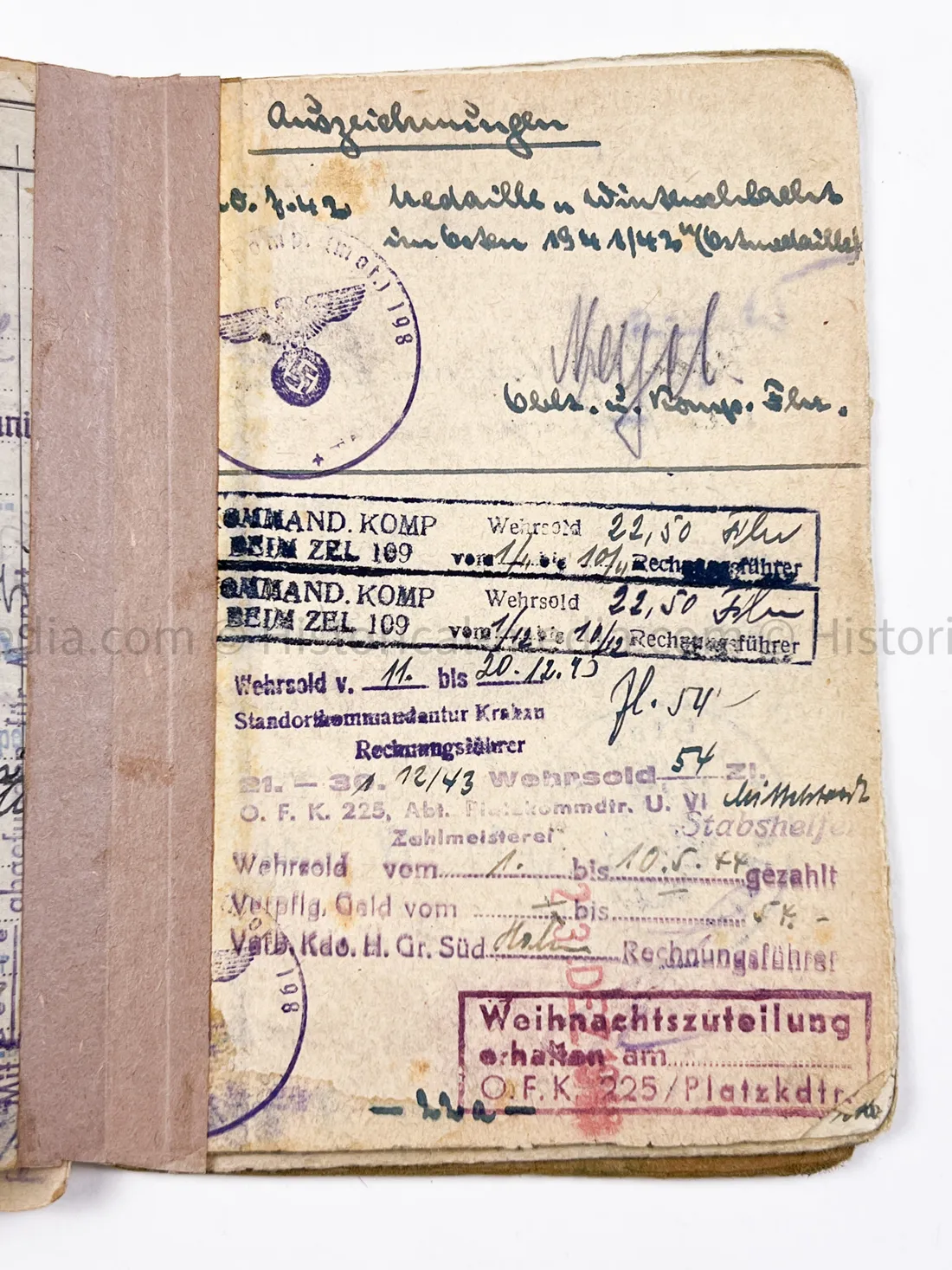 HEER SOLDBUCH - DEUTSCHE WERKSTATT ABTEILUNG - STUG TUNIC - POW BELLARIA