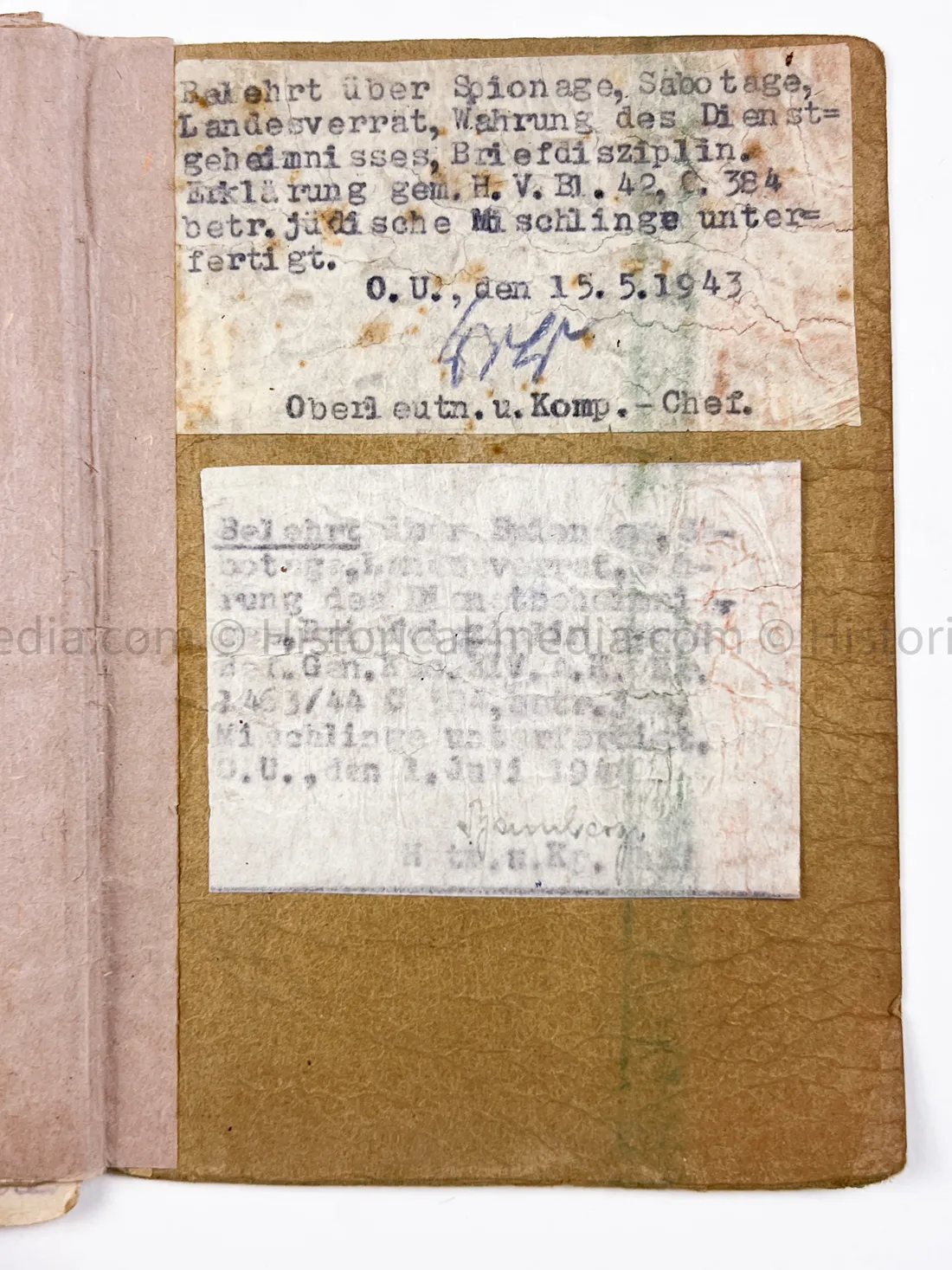 HEER SOLDBUCH - DEUTSCHE WERKSTATT ABTEILUNG - STUG TUNIC - POW BELLARIA