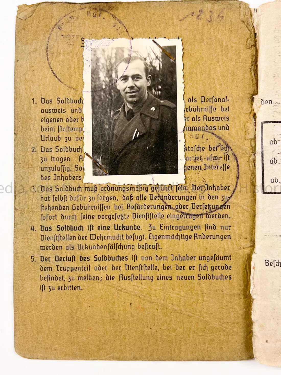 HEER SOLDBUCH - 1.(Sf.)/ PANZER JAEGER ABTEILUNG 376 - 376. INFANTERIE DIVISION