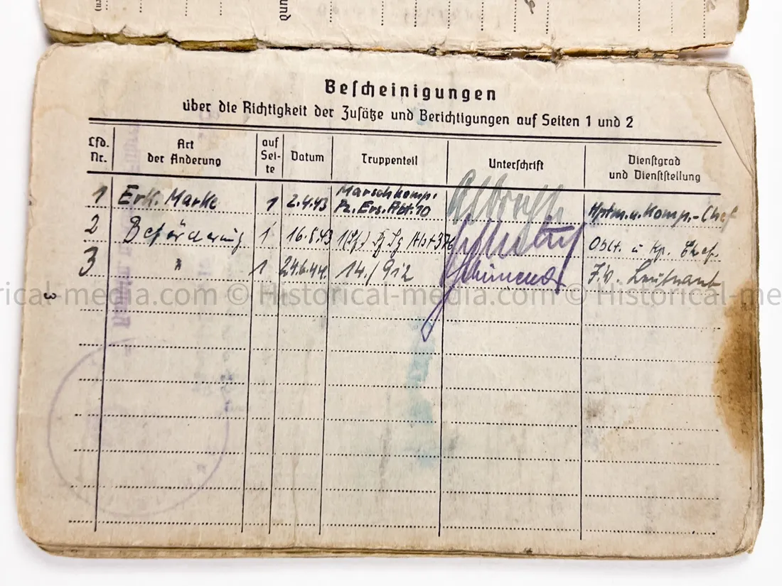 HEER SOLDBUCH - 1.(Sf.)/ PANZER JAEGER ABTEILUNG 376 - 376. INFANTERIE DIVISION