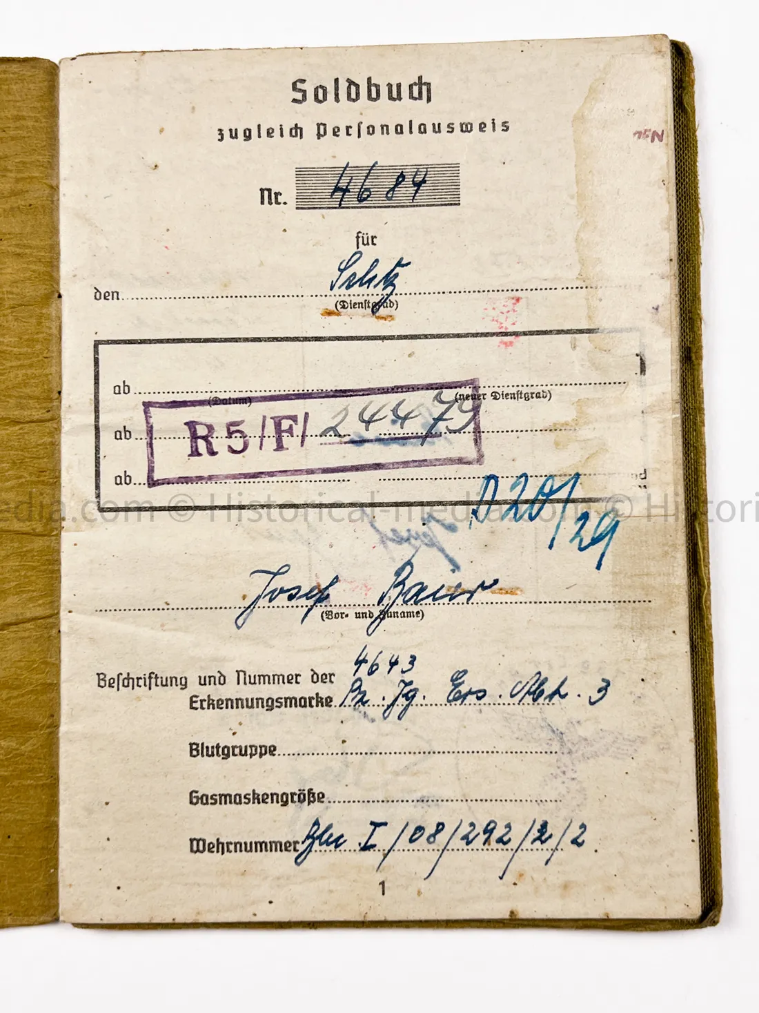 HEER SOLDBUCH - STURMGESCHÜTZ - KOMMANDO HECKER