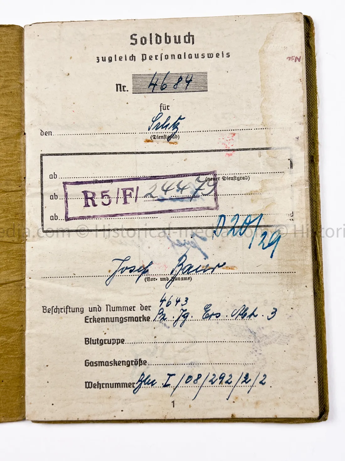 HEER SOLDBUCH - STURMGESCHÜTZ - KOMMANDO HECKER