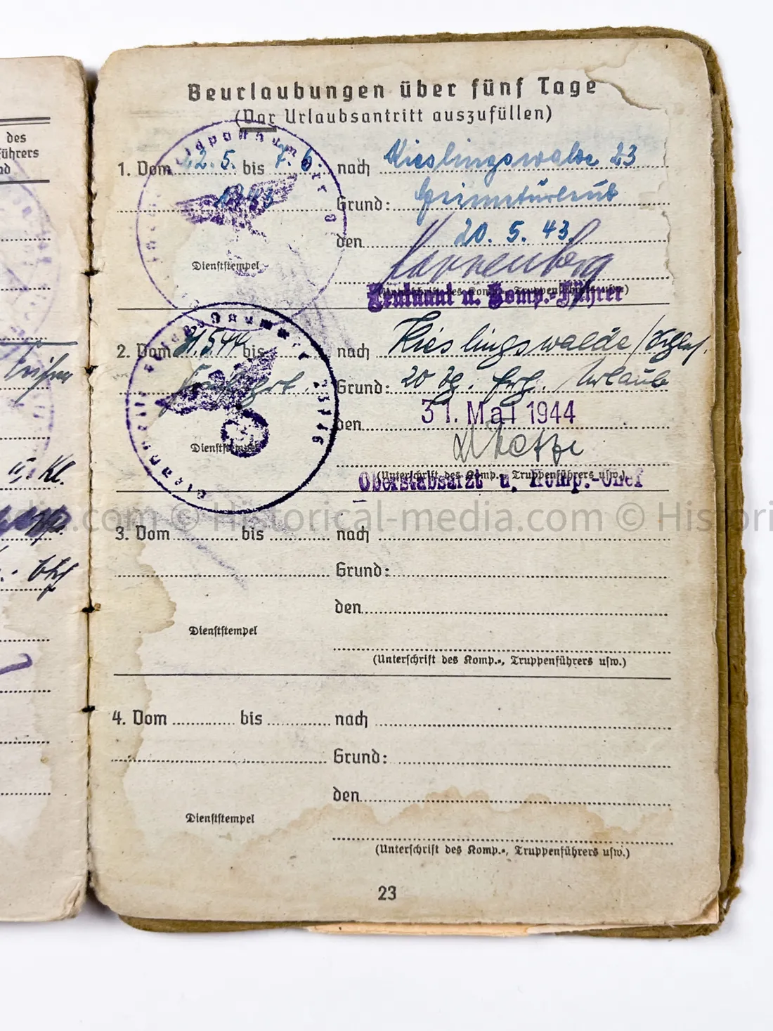 HEER SOLDBUCH - STURMGESCHÜTZ - 26. PANZER DIVISION - SALERNO, NETTUNO, ANZIO