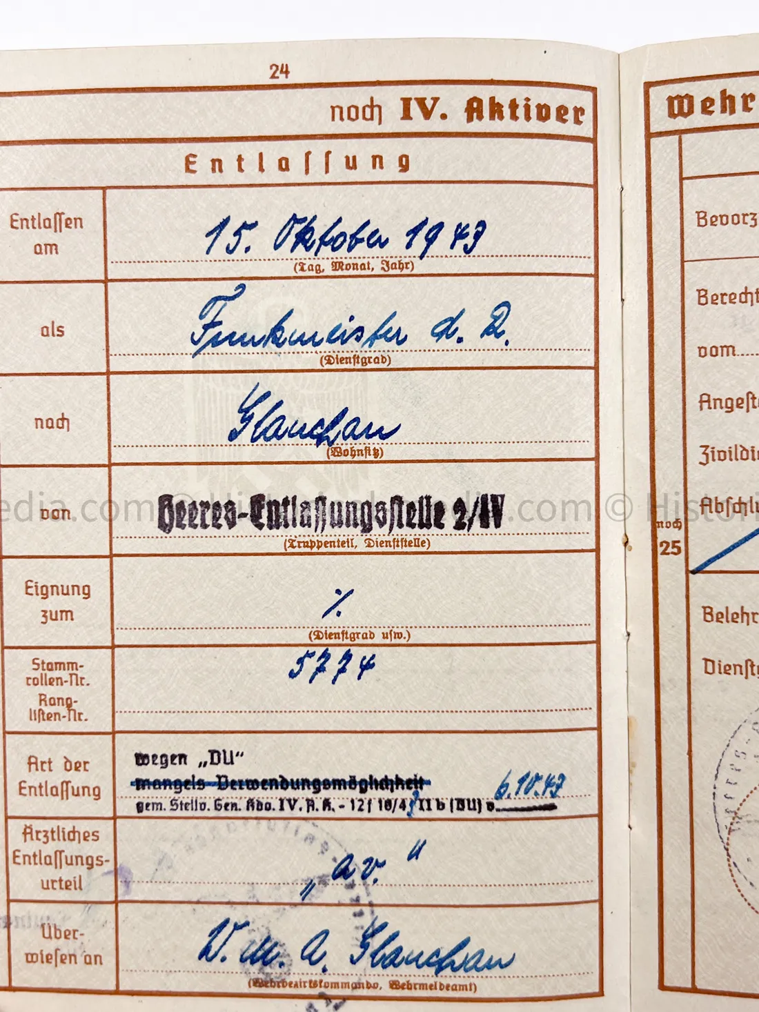 HEER WEHRPASS - ARTILLERIE LEHR REGIMENT 30.5 cm Mörser + 22. PANZER DIVISION