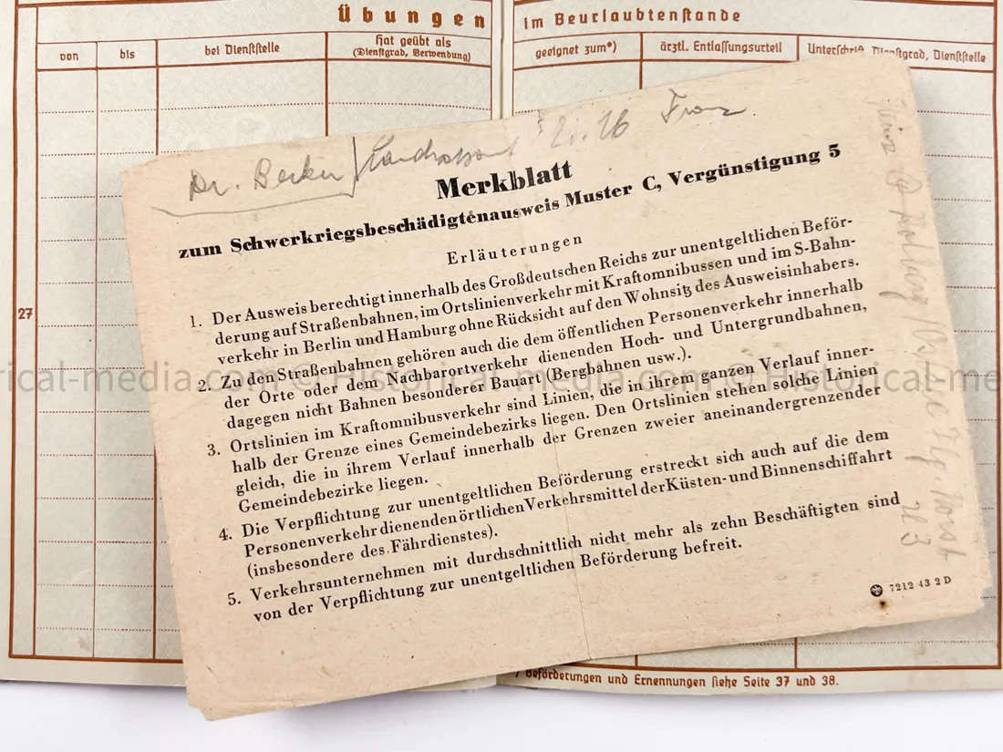 HEER WEHRPASS - ARTILLERIE LEHR REGIMENT 30.5 cm Mörser + 22. PANZER DIVISION