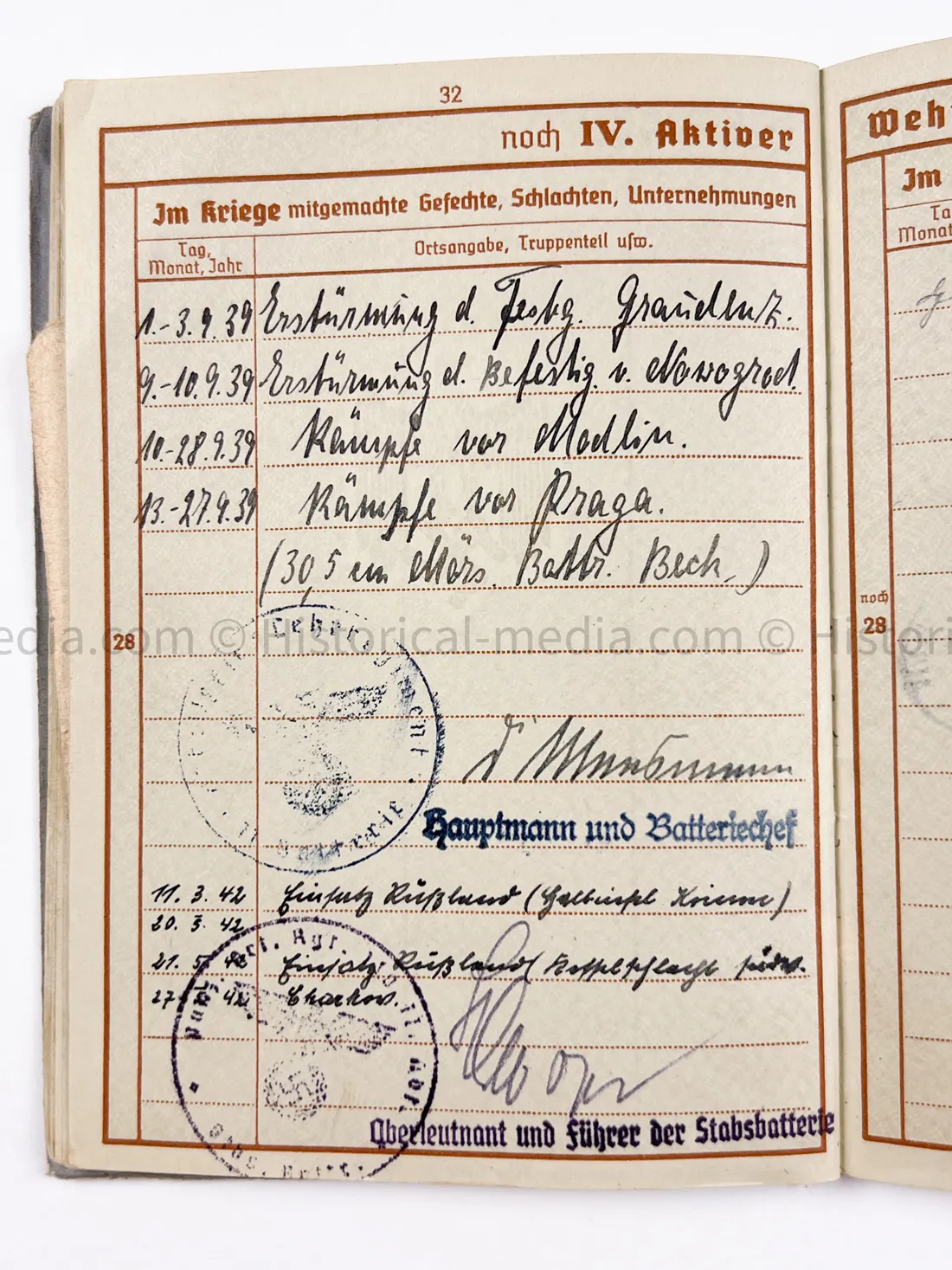 HEER WEHRPASS - ARTILLERIE LEHR REGIMENT 30.5 cm Mörser + 22. PANZER DIVISION