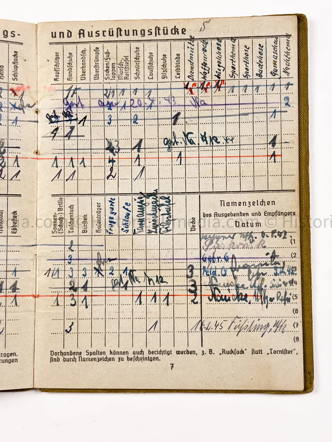 HEER SOLDBUCH & AWARD DOCUMENT GROUPING - HEERES FLAK - 7. PANZER DIVISION - KURLAND