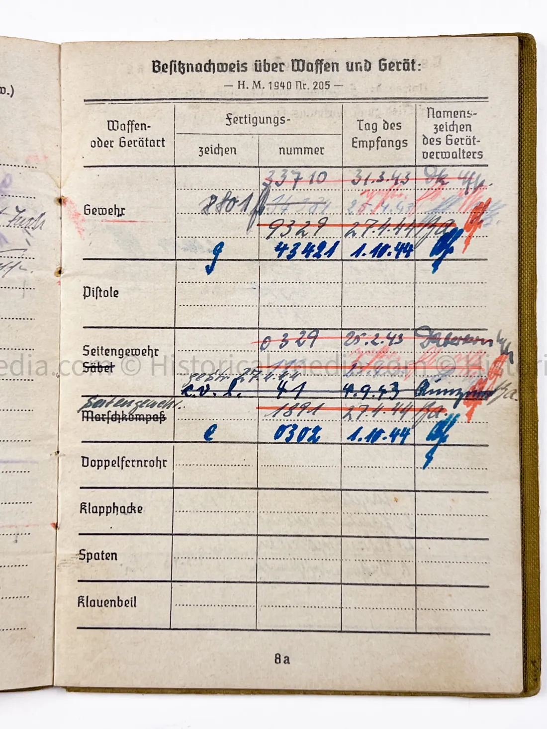 HEER SOLDBUCH & AWARD DOCUMENT GROUPING - HEERES FLAK - 7. PANZER DIVISION - KURLAND