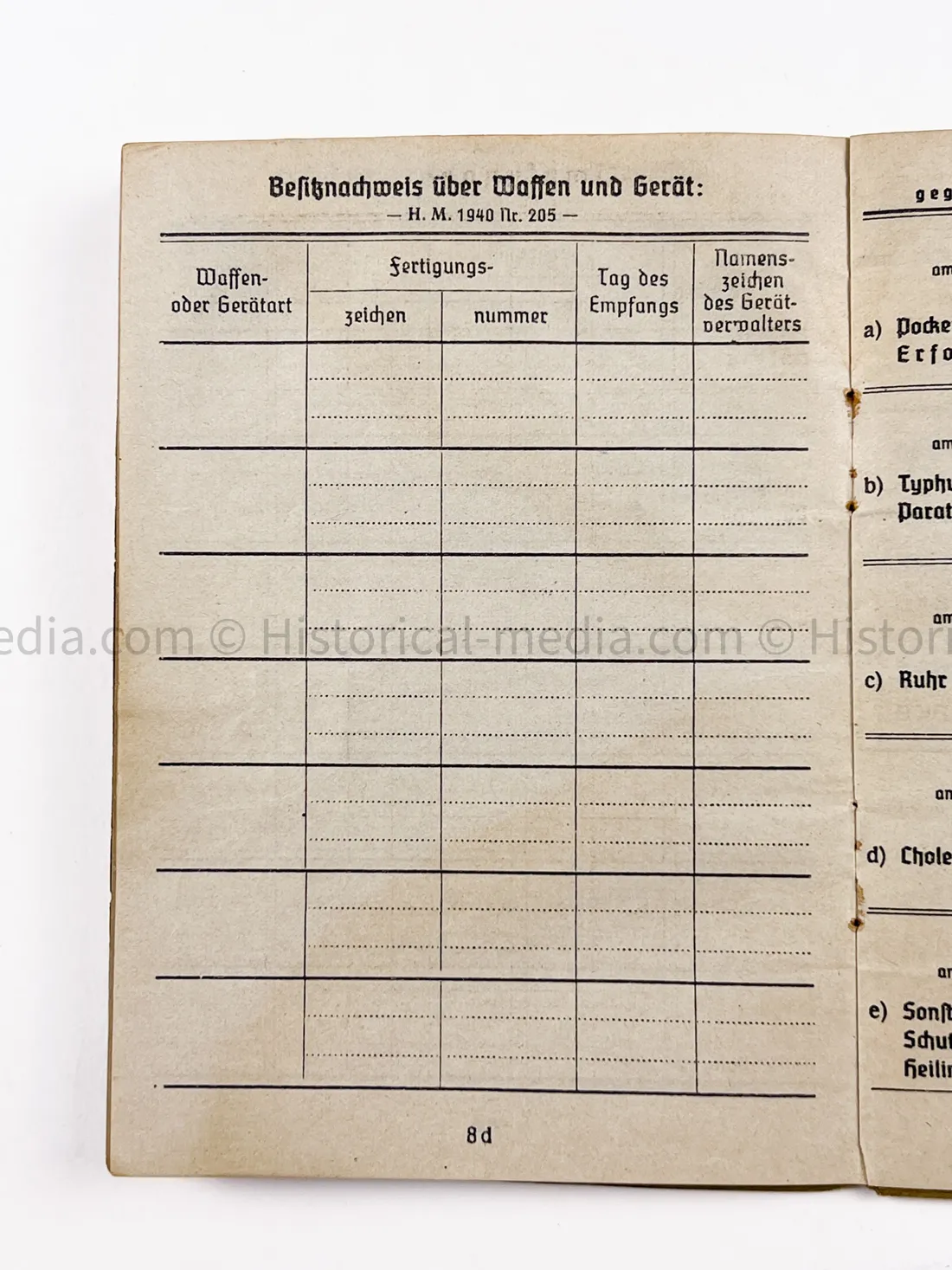 HEER SOLDBUCH & AWARD DOCUMENT GROUPING - HEERES FLAK - 7. PANZER DIVISION - KURLAND