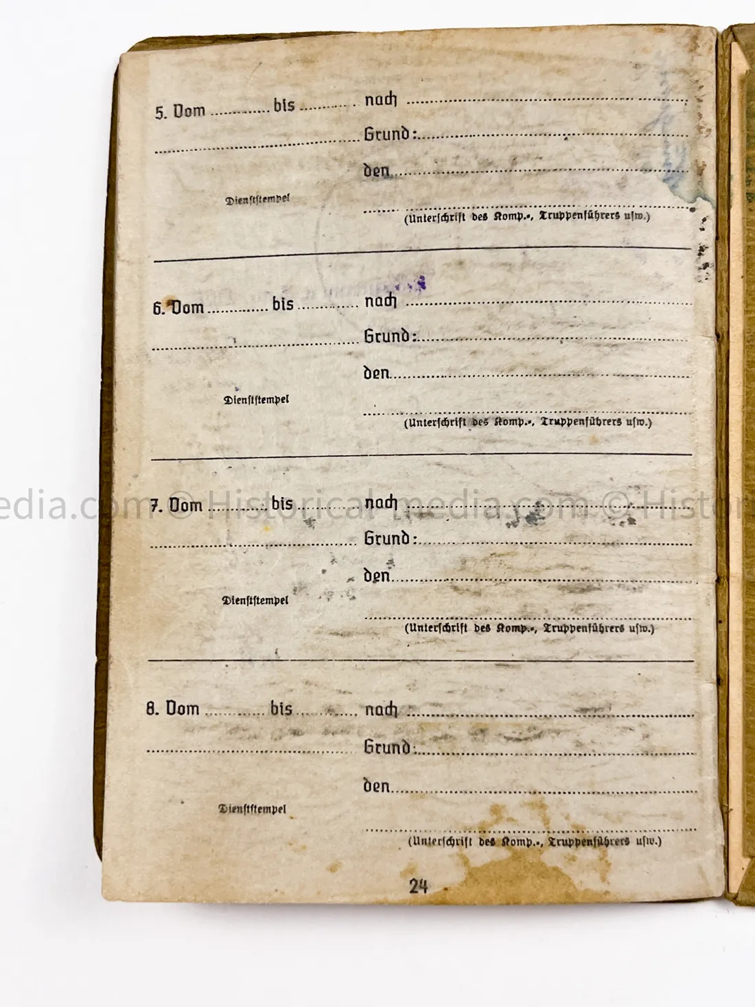 HEER SOLDBUCH & AWARD DOCUMENT GROUPING - HEERES FLAK - 7. PANZER DIVISION - KURLAND